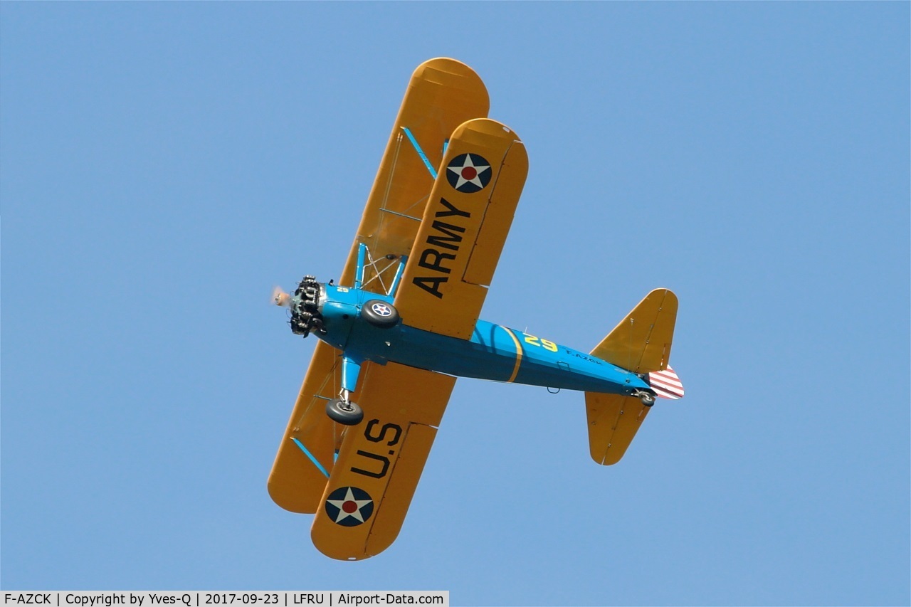 F-AZCK, 1941 Boeing A75N1 (PT-17) C/N 75-1653, Boeing A75N1, On display, Morlaix-Ploujean airport (LFRU-MXN) air show 2017