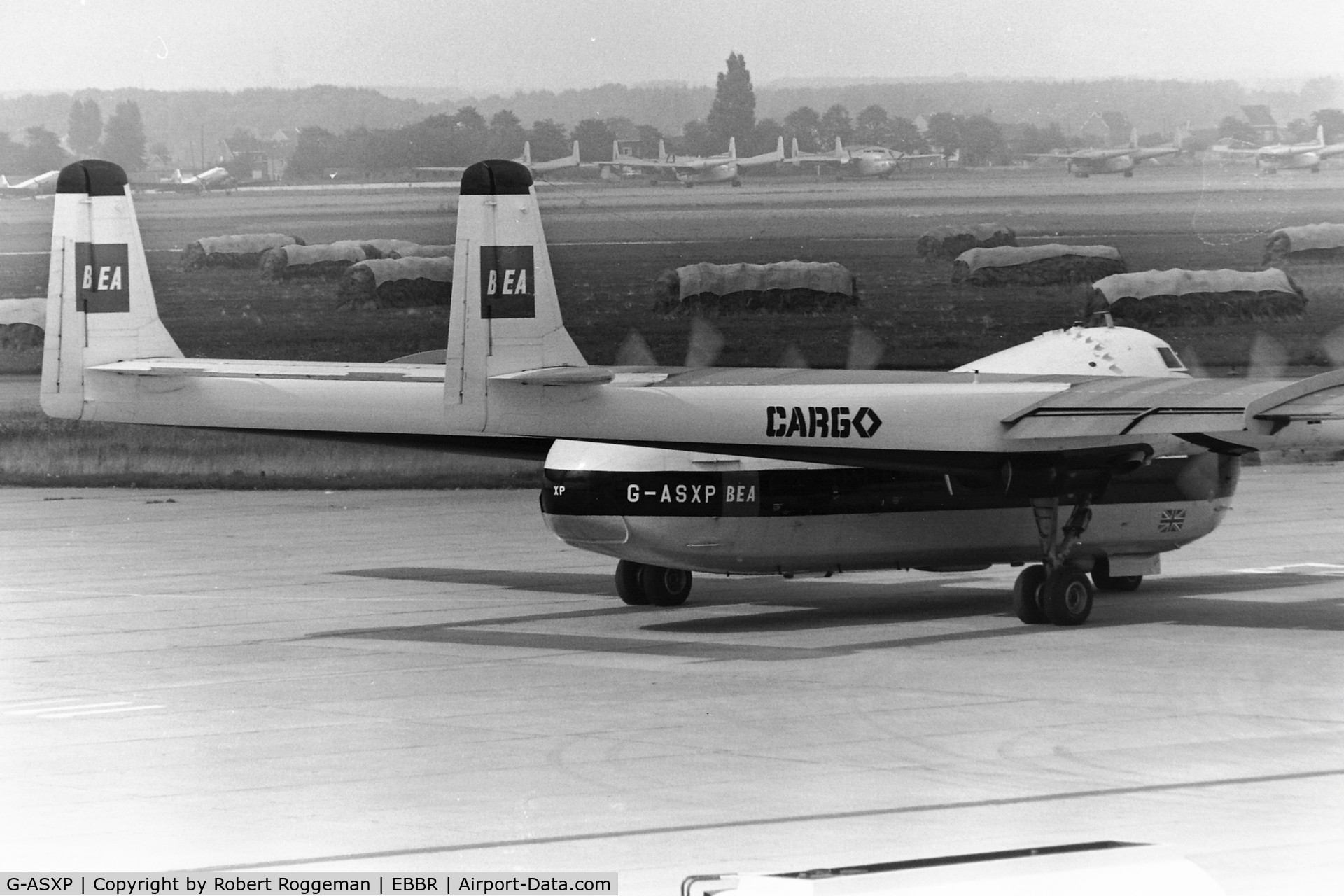 G-ASXP, 1965 Armstrong Whitworth AW650 Argosy 222 C/N 6804, Mid 1960's.BEA CARGO.