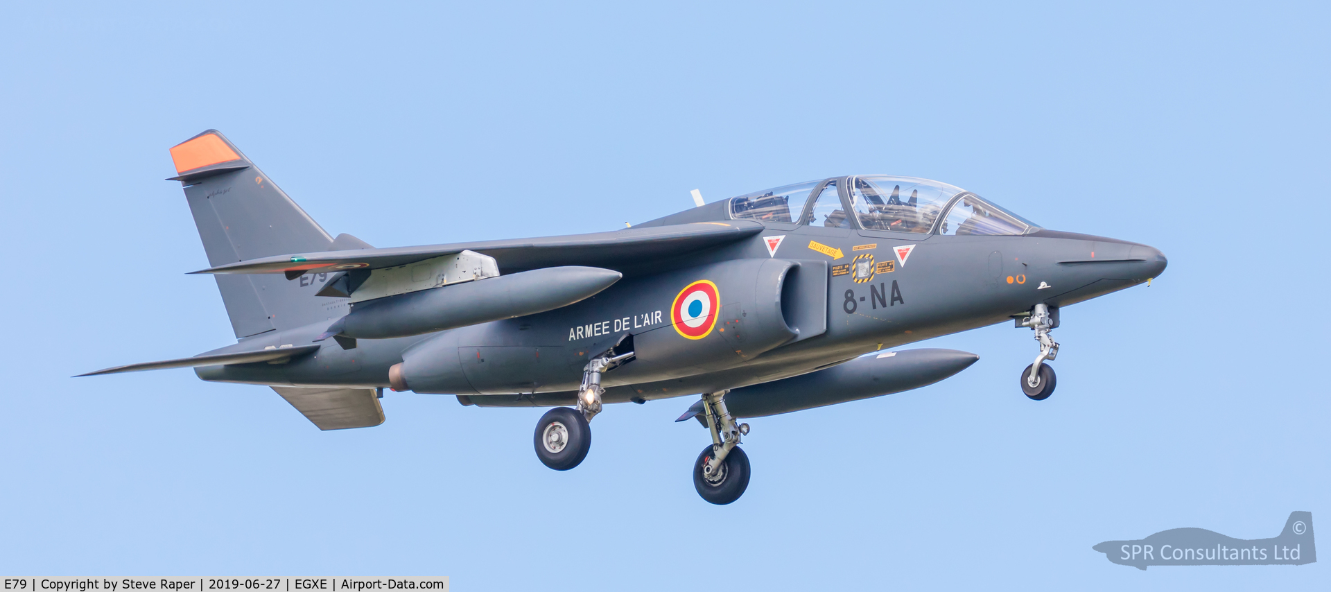 E79, Dassault-Dornier Alpha Jet E C/N E79, Coming in to land, E79 8-NA, prepares to touchdown at RAF Leeming