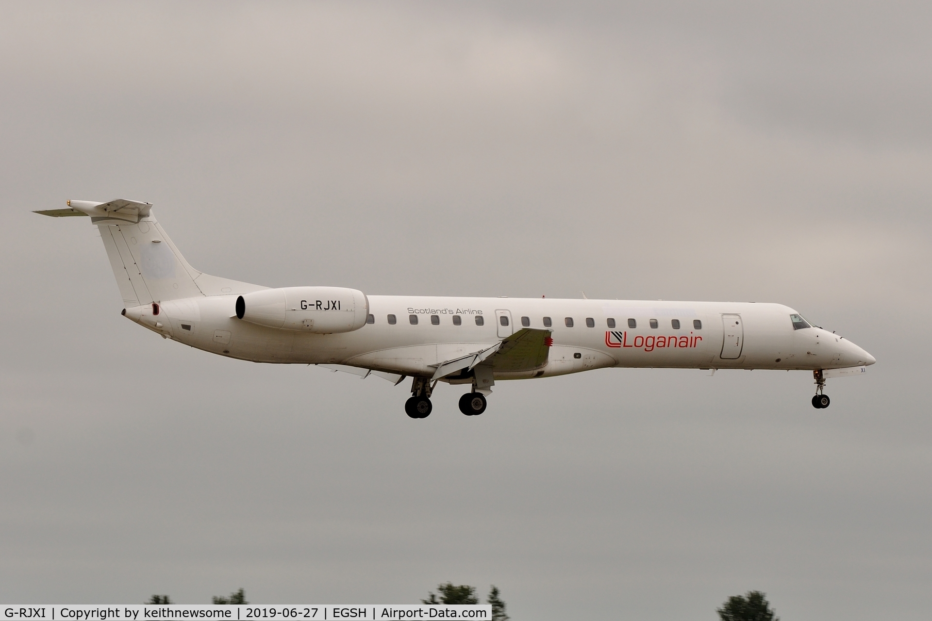 G-RJXI, 2001 Embraer EMB-145EP (ERJ-145EP) C/N 145454, Arriving at Norwich with new titles !