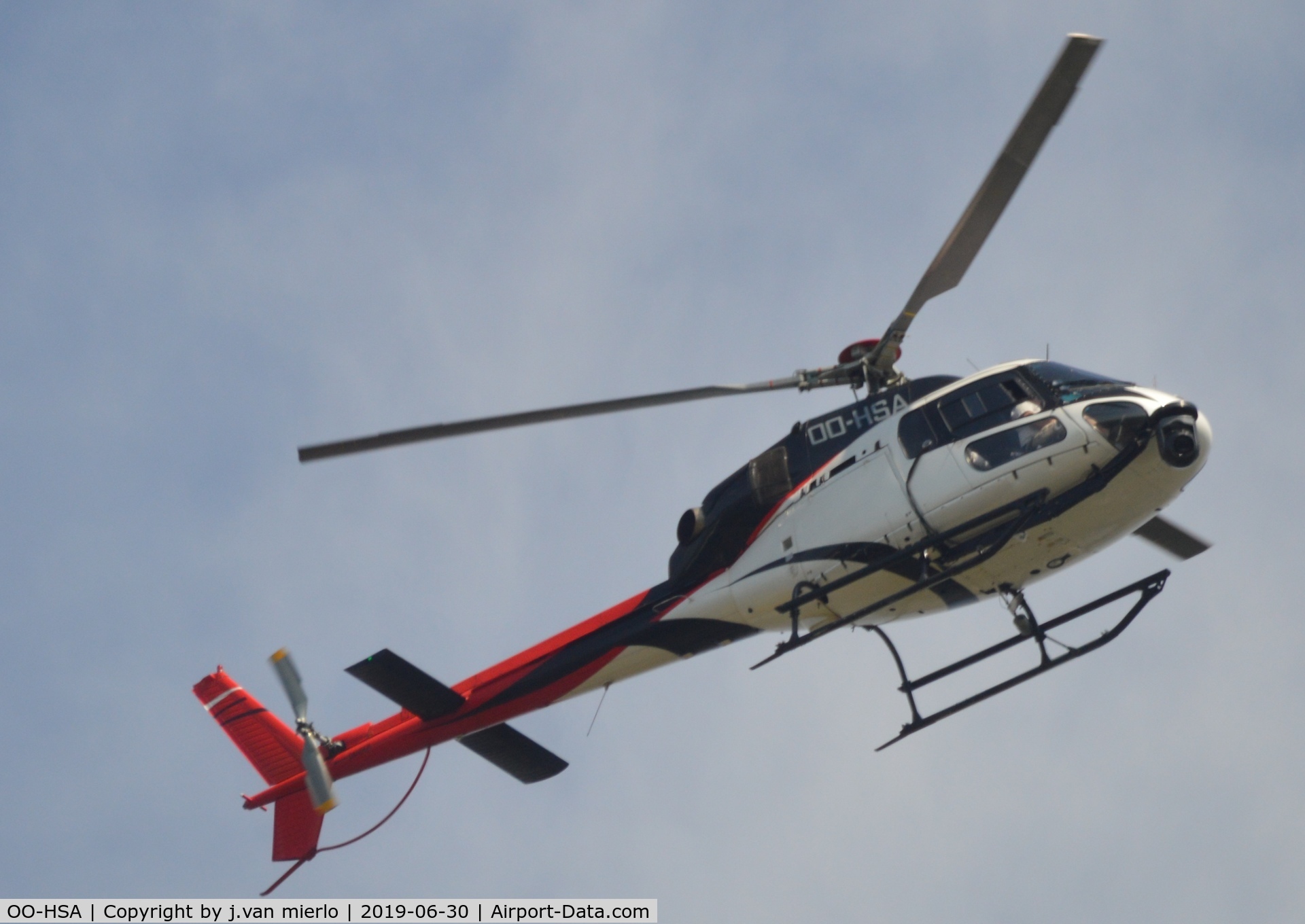 OO-HSA, Eurocopter AS-355N C/N 5720, Over Ghent, Belgium Tv coverage of a bicycle race