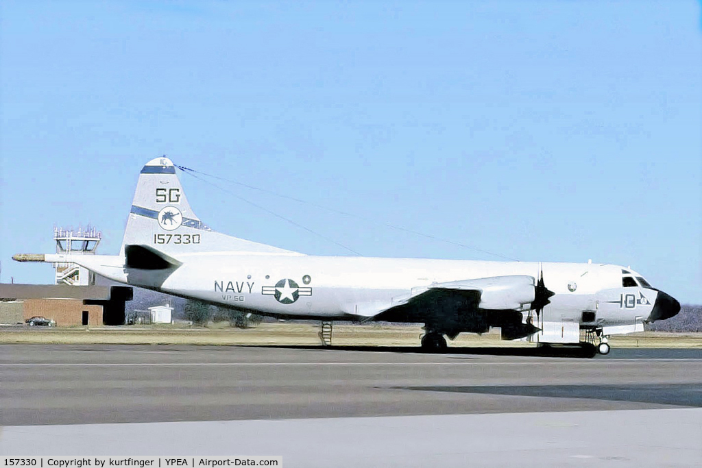 157330, 1971 Lockheed P-3C Orion C/N 285A-5545, Lockheed P-3C Orion tail code SG sn 157330 of US Navy VP-50 RAAF Base Pearce. Western Australia 1967/68s.