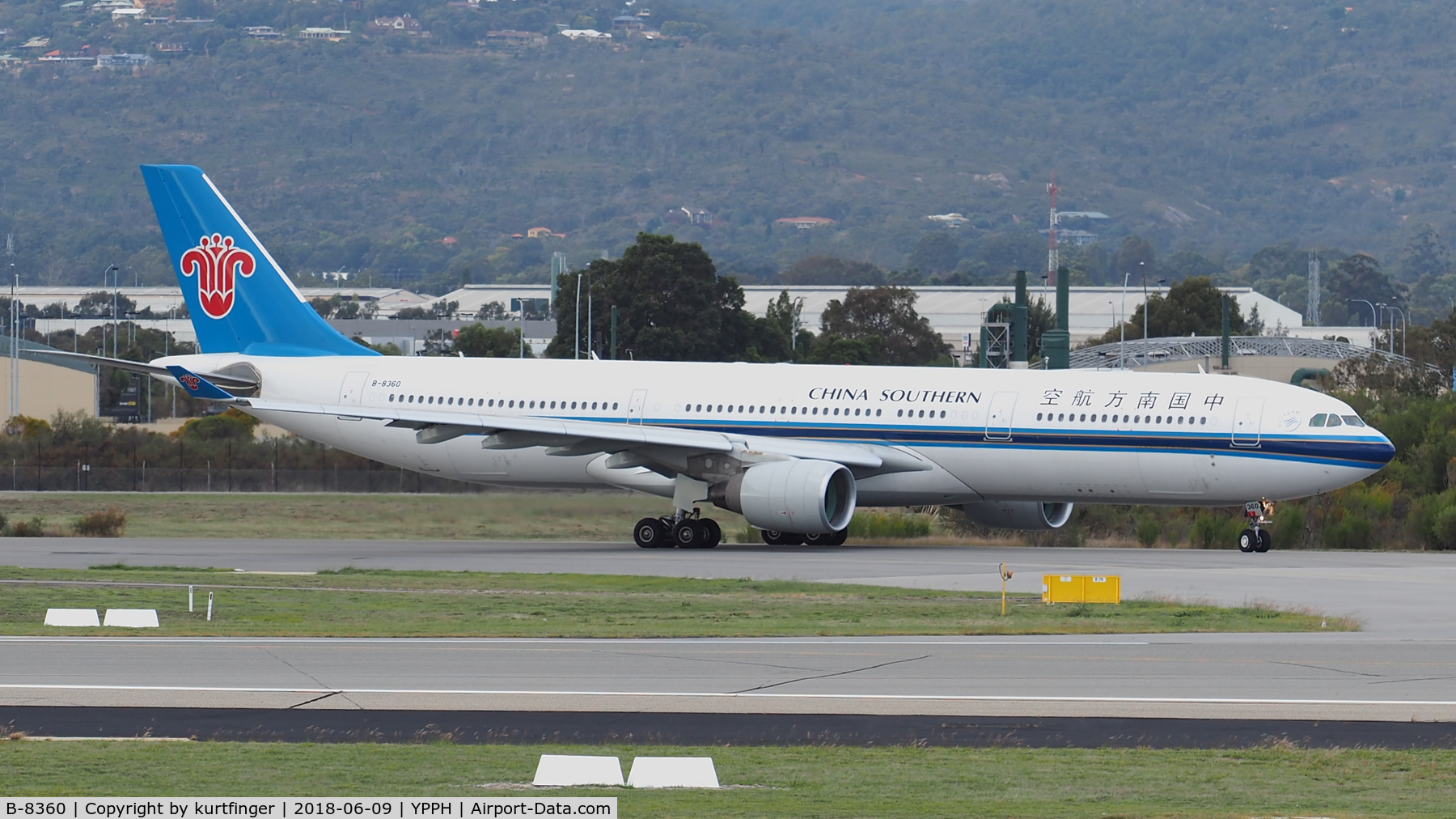 B-8360, 2017 Airbus A330-323 C/N 1793, Airbus A330-323. China Southern B-8360 heading for R03 YPPH 09/06/18.