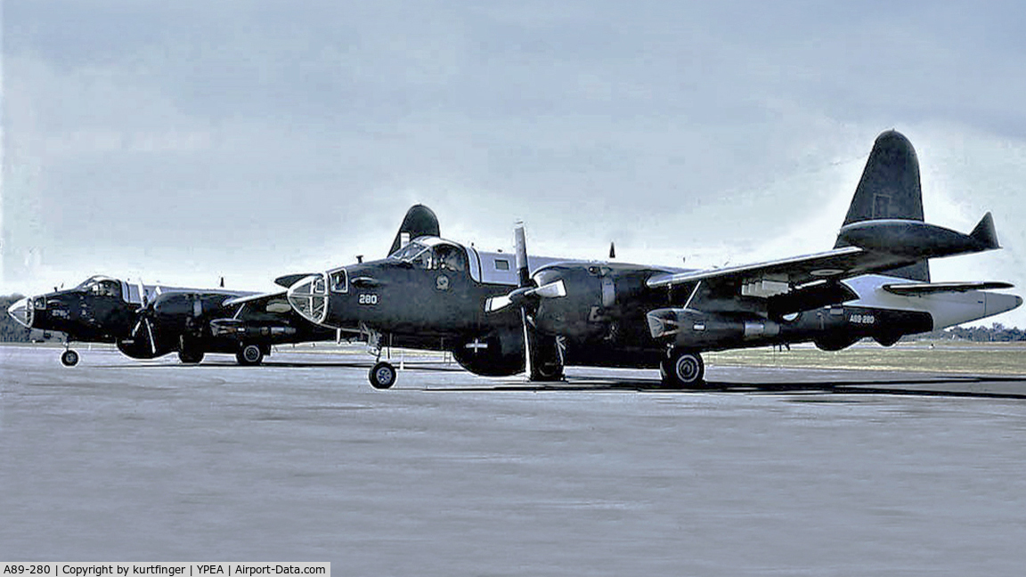 A89-280, Lockheed SP-2H Neptune C/N 726-7280, Lockheed Neptune A89-280 and A89-278 10 sqn RAAF Base Pearce. Western Australia. Taken 1965-1968.