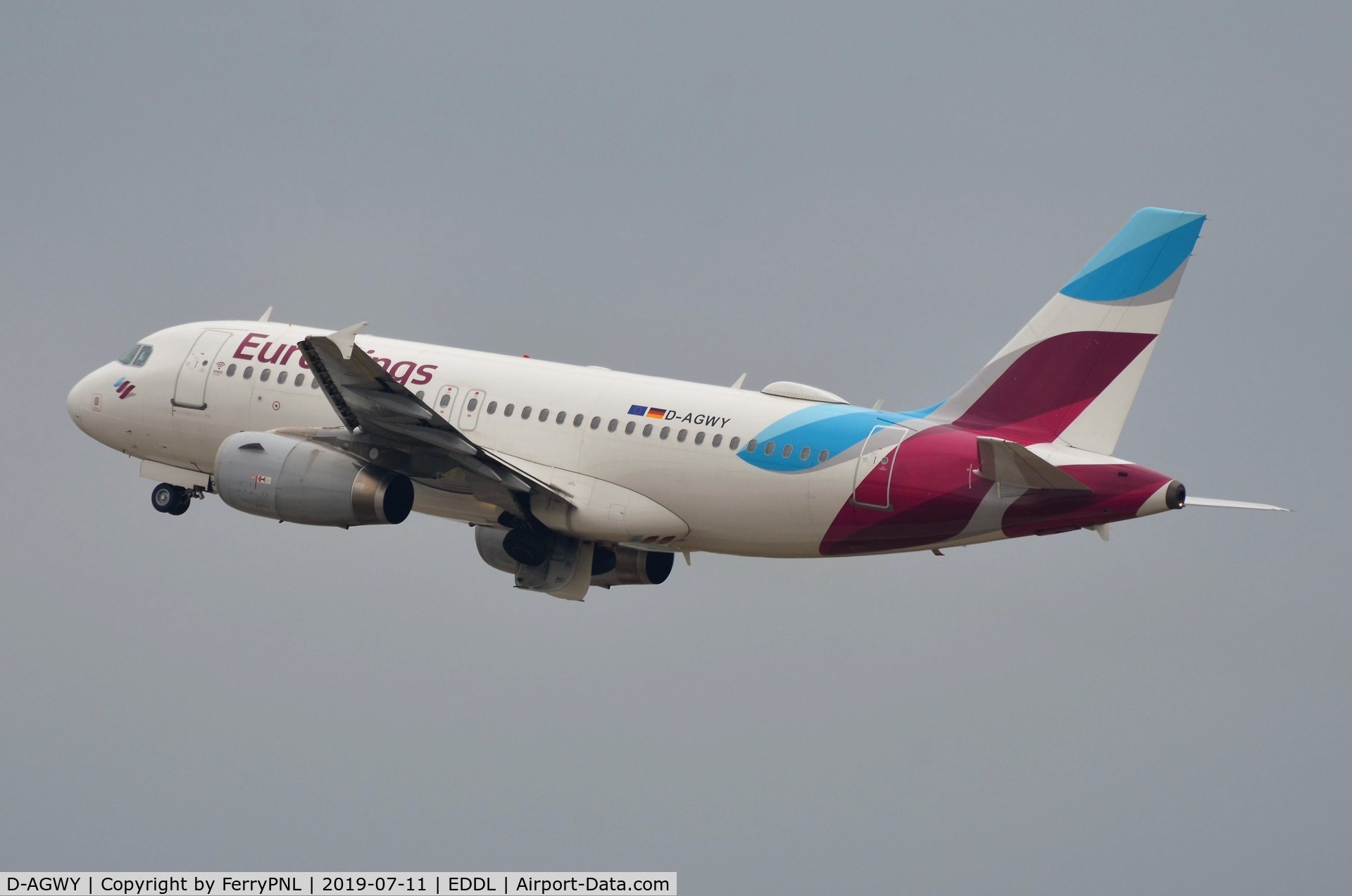 D-AGWY, 2013 Airbus A319-132 C/N 5941, Eurowings A319 taking-off.