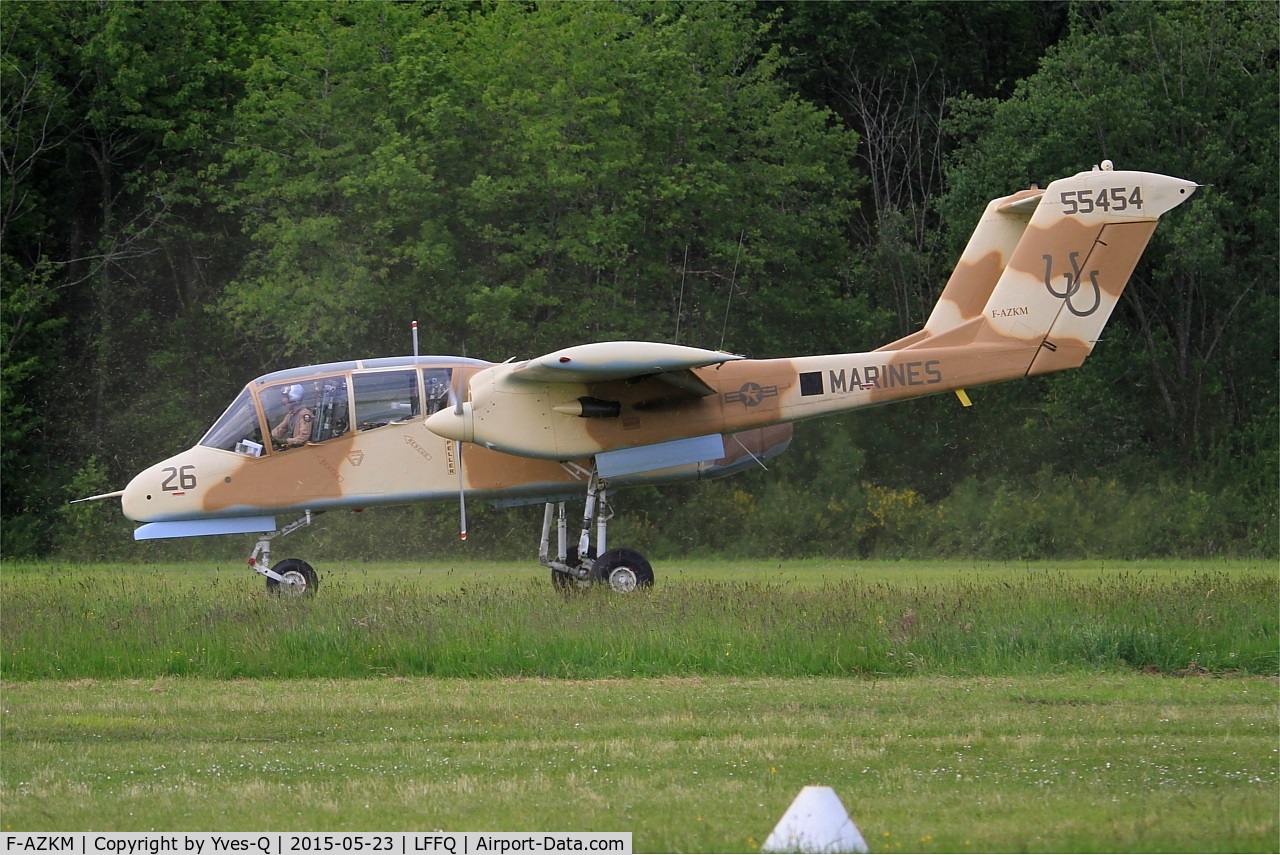 F-AZKM, 1971 North American OV-10B Bronco C/N 338-9 (305-65), North American OV-10B Bronco, Landing, La Ferté-Alais (LFFQ) air show 2015