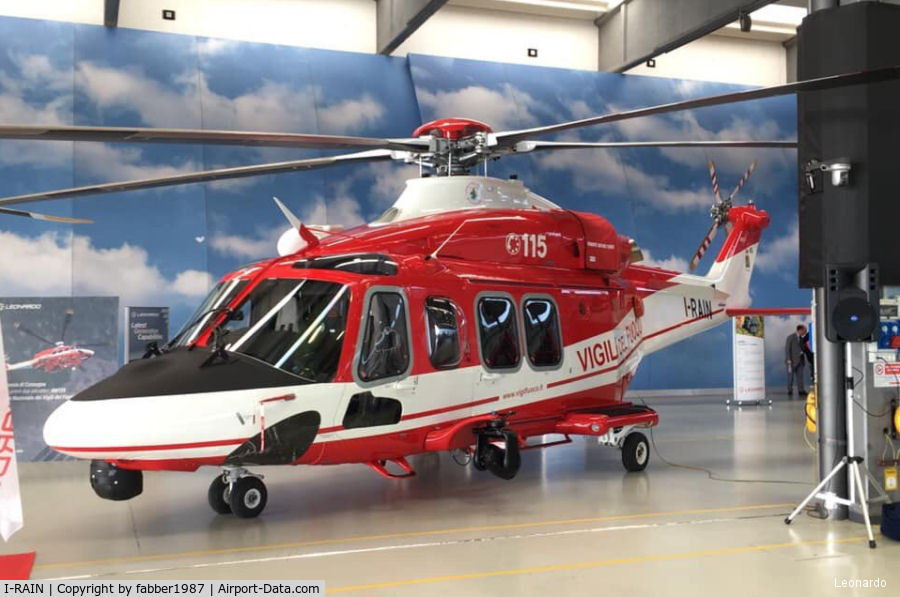 I-RAIN, AgustaWestland AW-139 C/N 31845, Helicopter AgustaWestland AW139 Serial 31845 Register VF-140 used by Vigili del Fuoco (Italian Firefighters). Built 2019