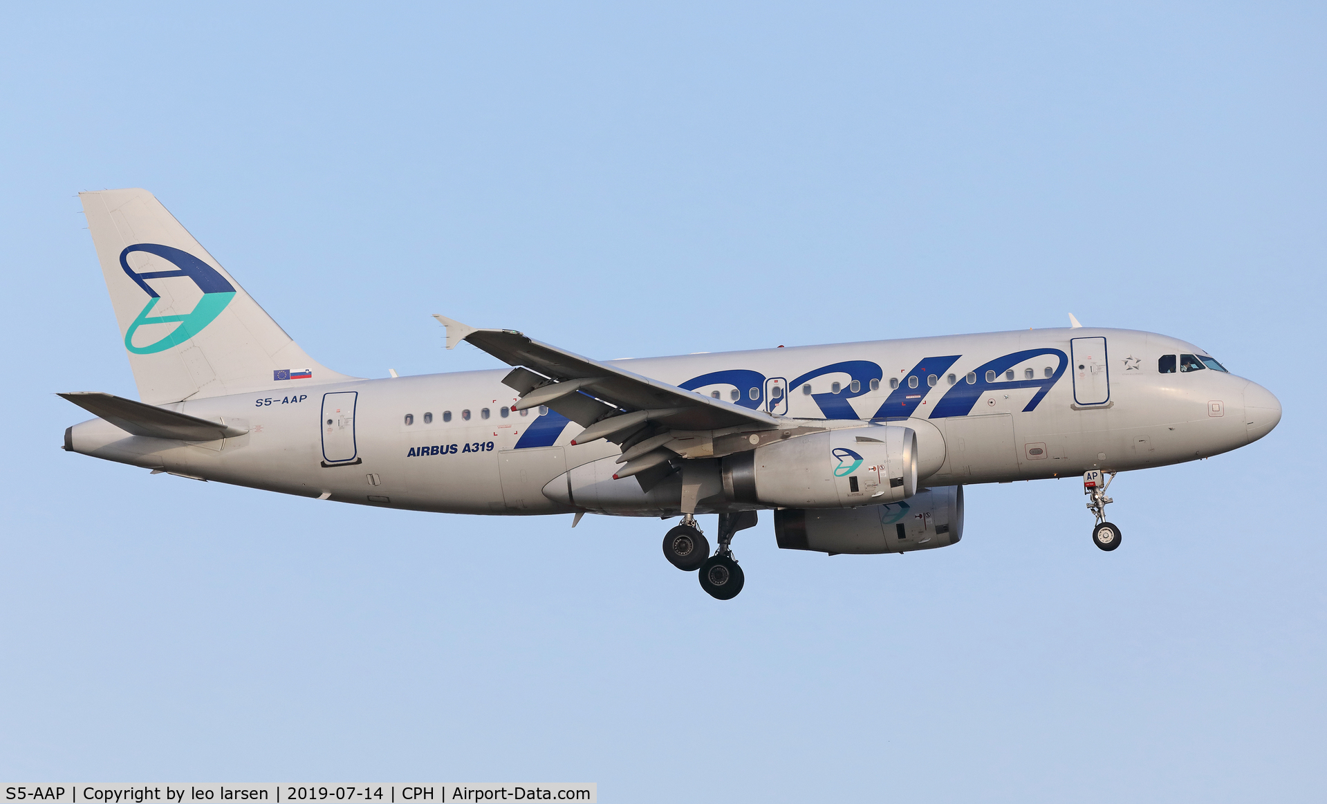 S5-AAP, 2010 Airbus A319-132 C/N 4282, Copenhagen 14.7.2019 L/D-22L