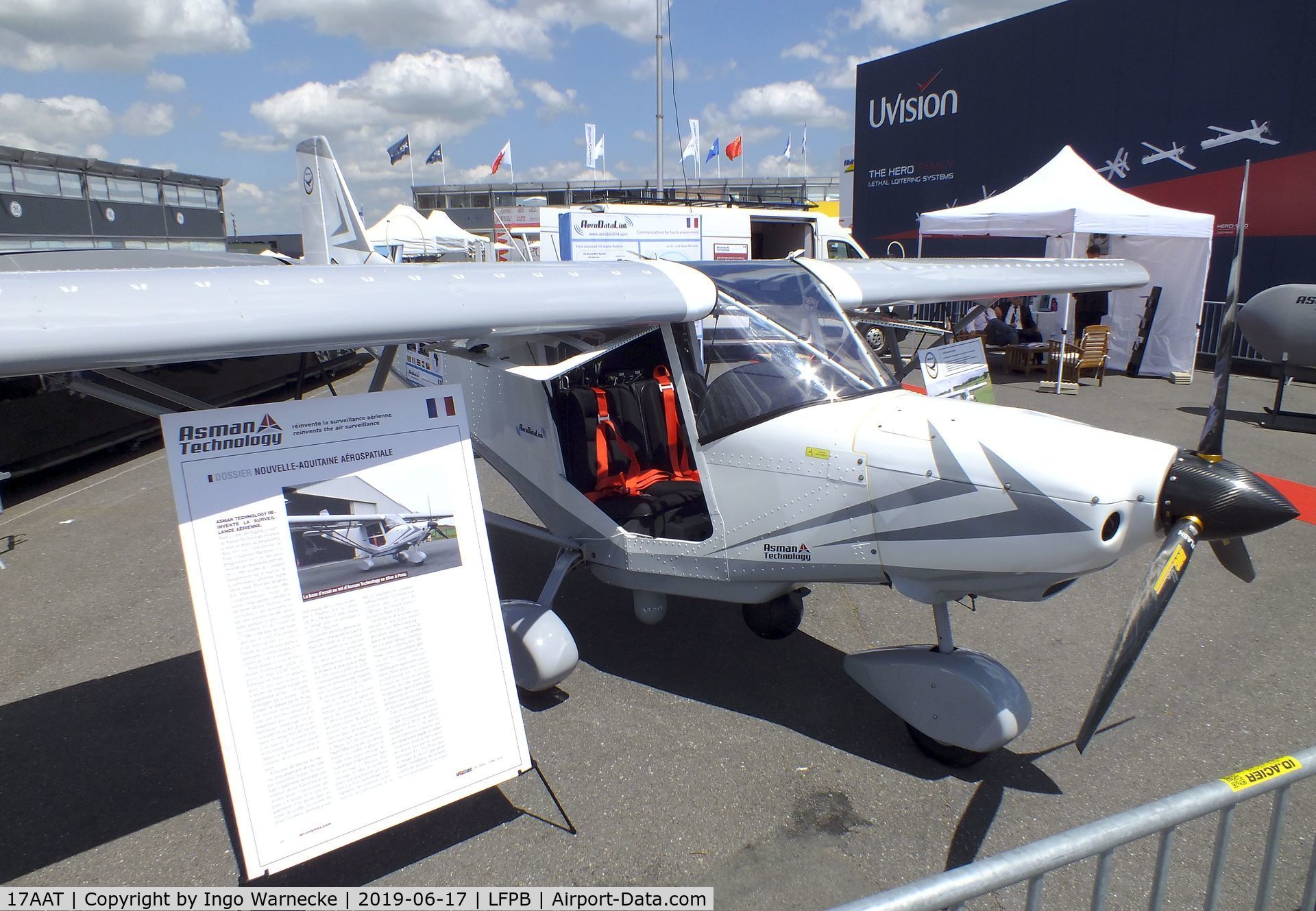 17AAT, ICP MXP-740 Savannah C/N 16-08-54-0491, ICP MXP-740 Savannah S of Asman as carrier of surveillance sensors at the Aerosalon 2019, Paris