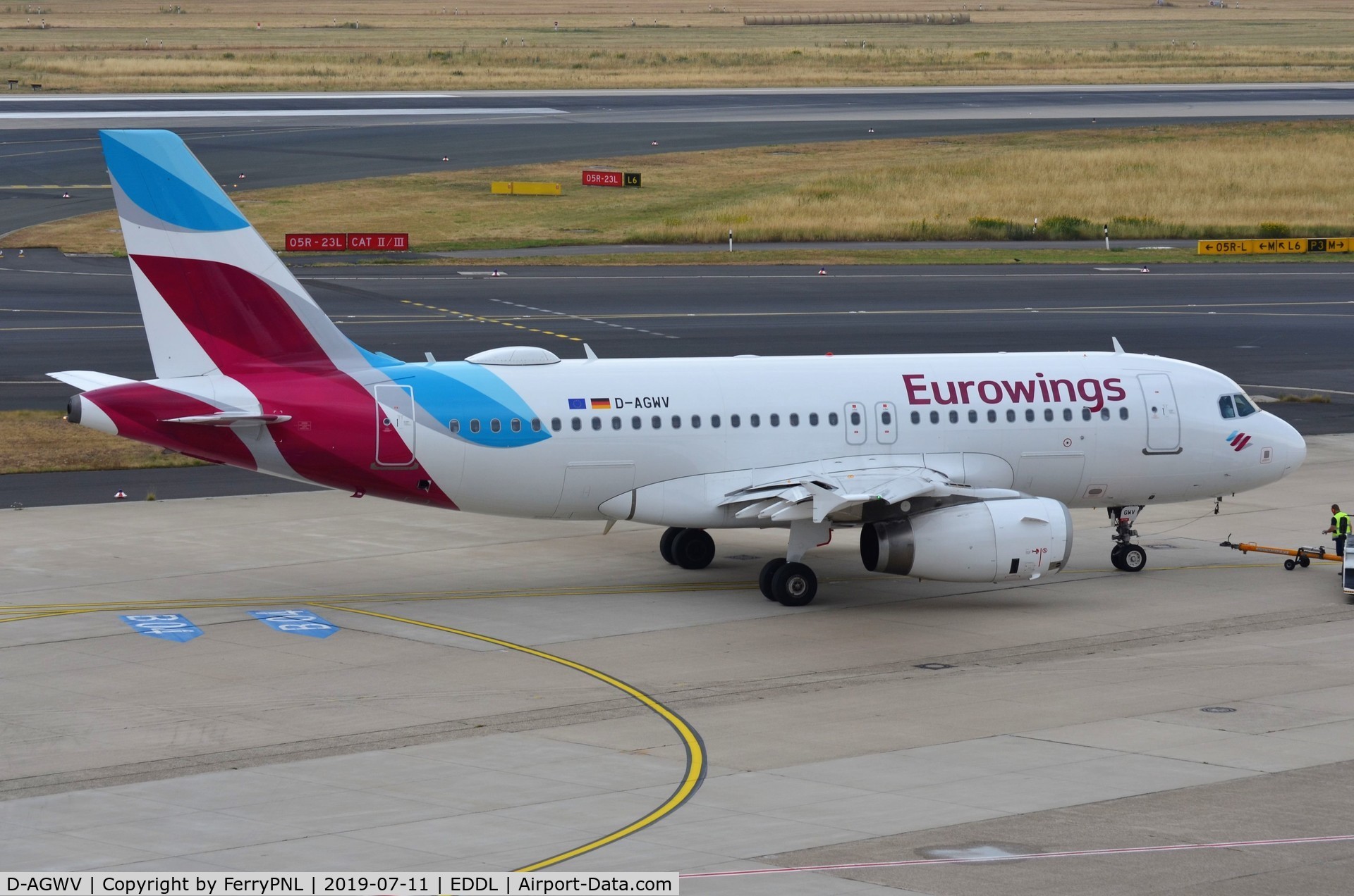 D-AGWV, 2013 Airbus A319-132 C/N 5467, Eurowings A319 pushed-back.