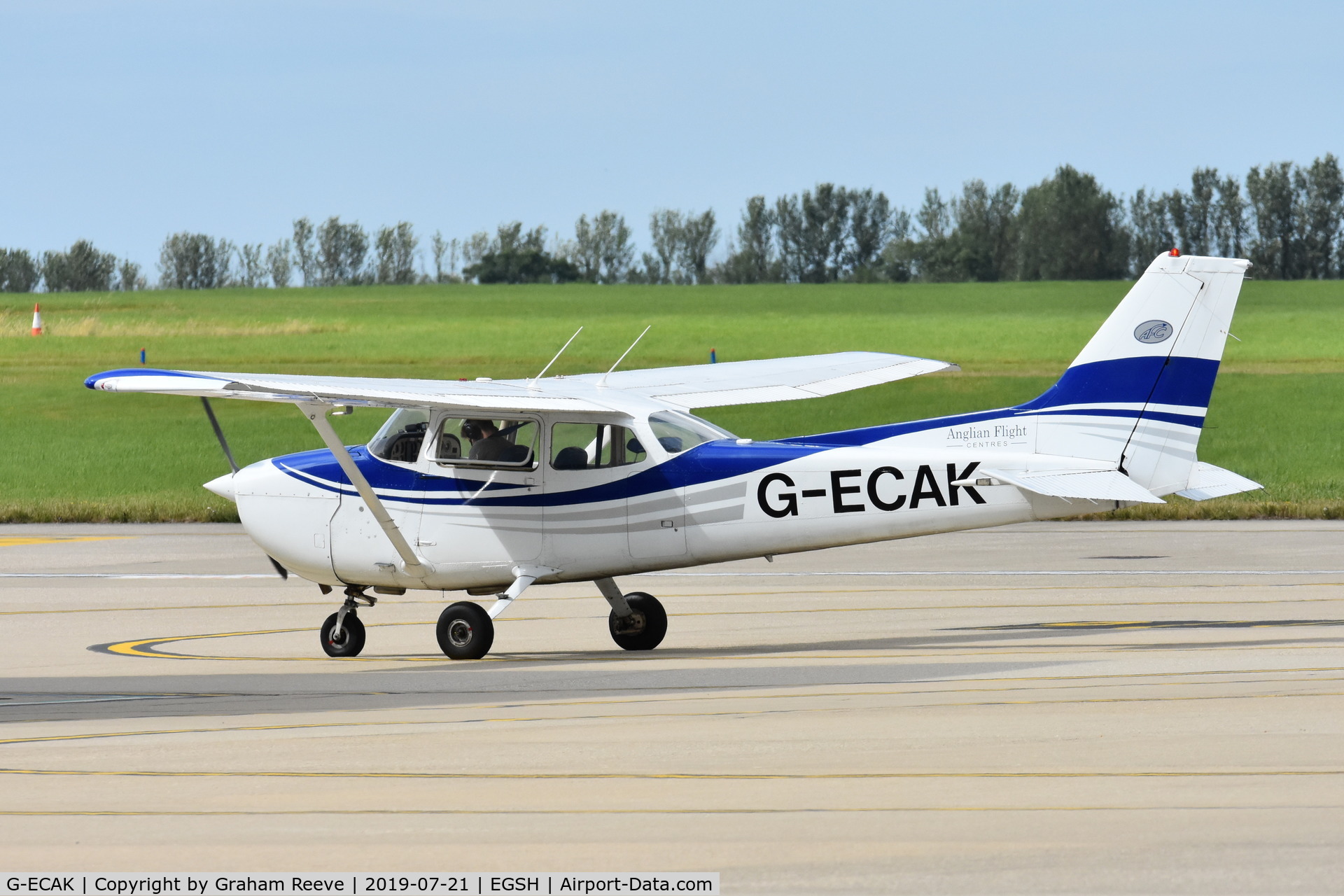 G-ECAK, 1976 Reims F172M ll Skyhawk C/N 1509, Parked at Norwich.