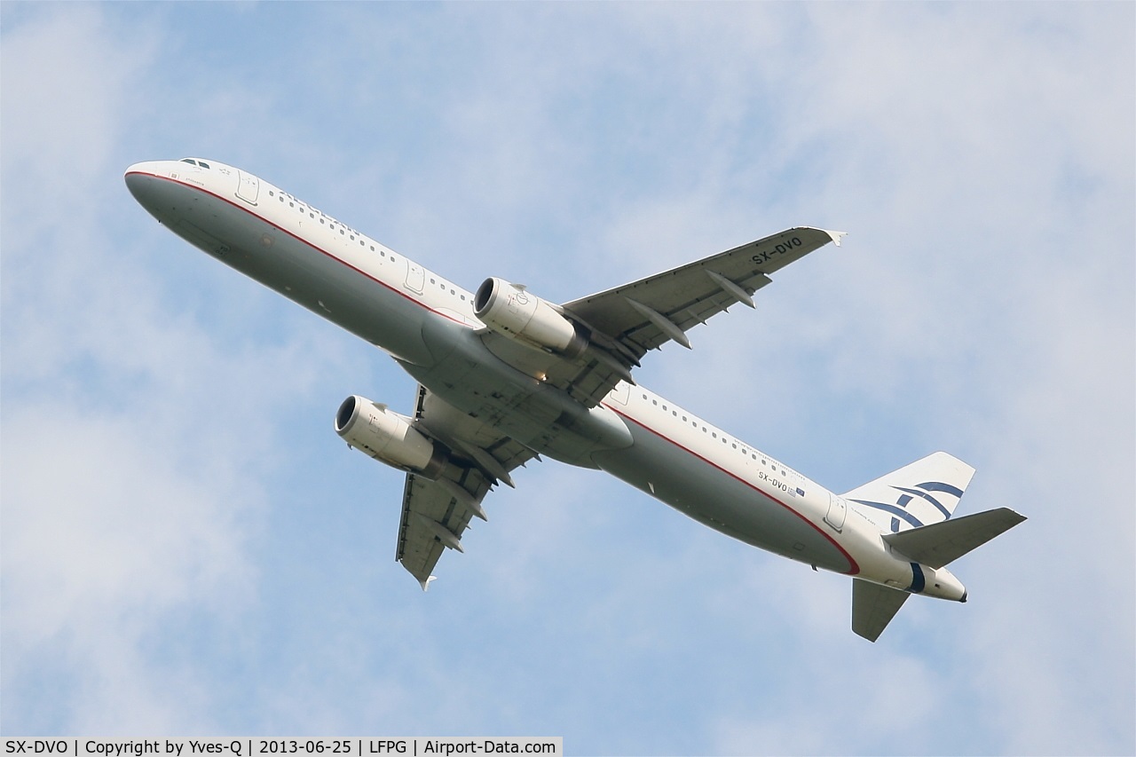 SX-DVO, 2008 Airbus A321-231 C/N 3462, Airbus A321-231, Take off Rwy 27L, Roissy Charles De Gaulle Airport (LFPG-CDG)