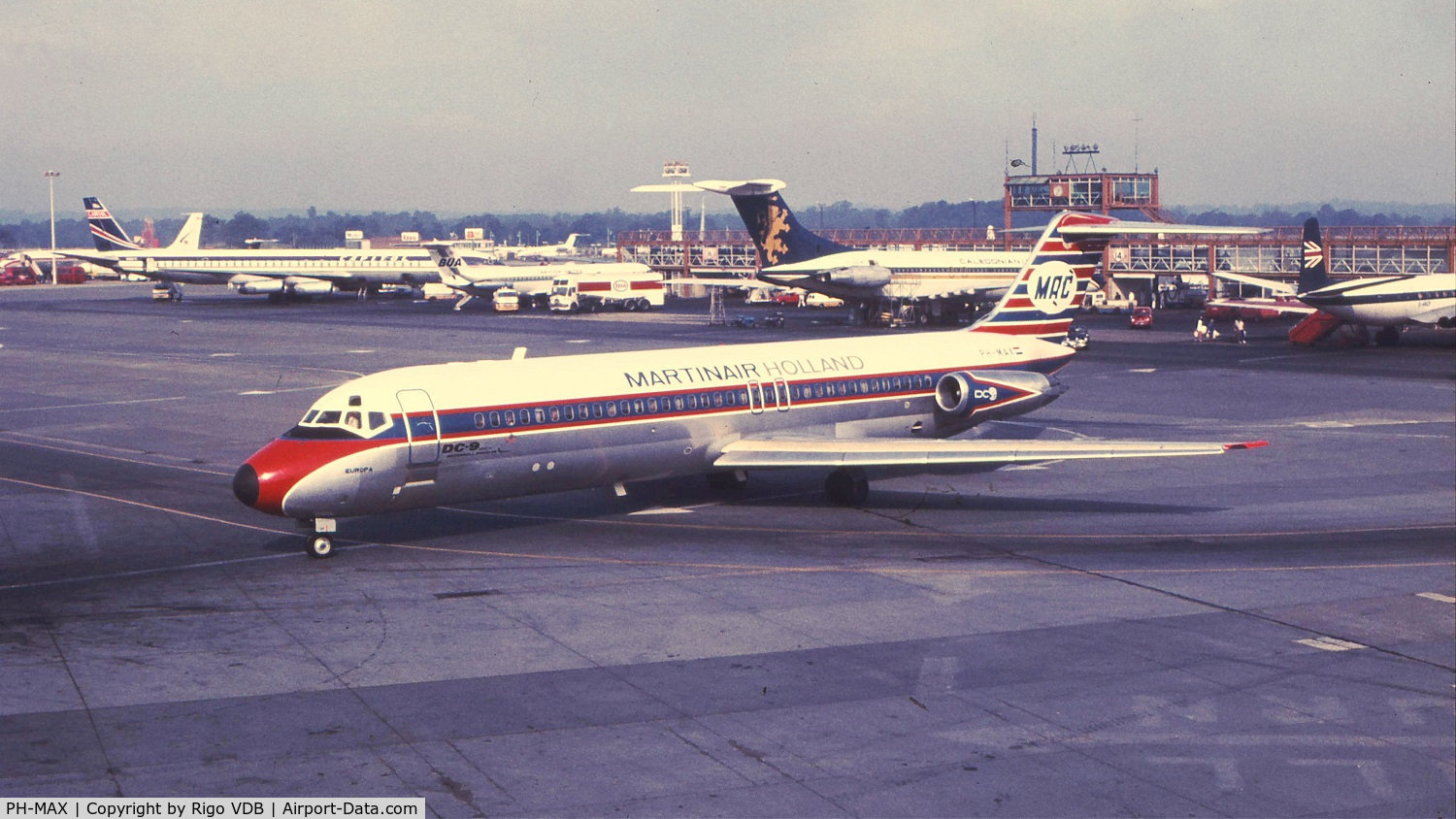 PH-MAX, 1971 Douglas DC-9-32 C/N 47514, Place & date unknown.  Early 1970's.