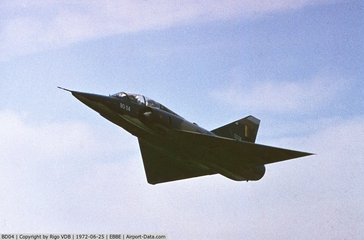 BD04, SABCA Mirage 5BD C/N 204, At Beauvechain Airshow in 1972.