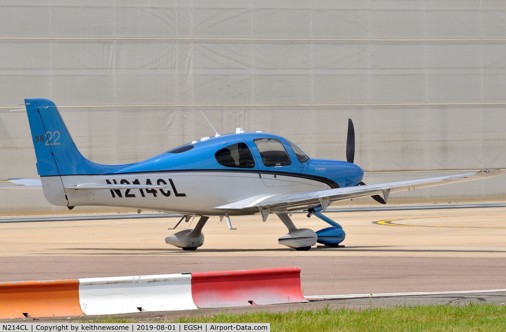 N214CL, 2012 Cirrus SR22 GTS C/N 3830, Nice visitor parked at Norwich.