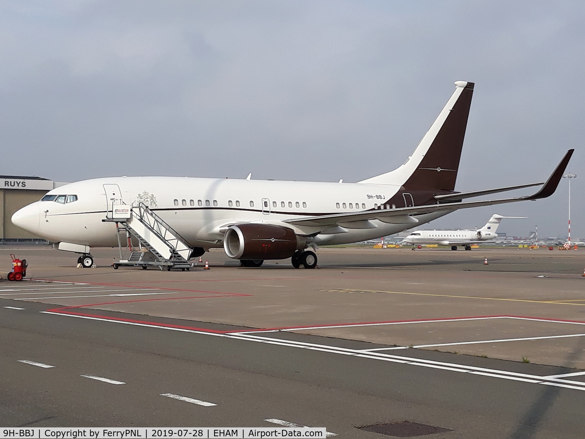 9H-BBJ, 2000 Boeing 737-7BC C/N 30791, BBJ waiting for its ferry flight back to its lessor now that Dutch government BBJ has been delivered.