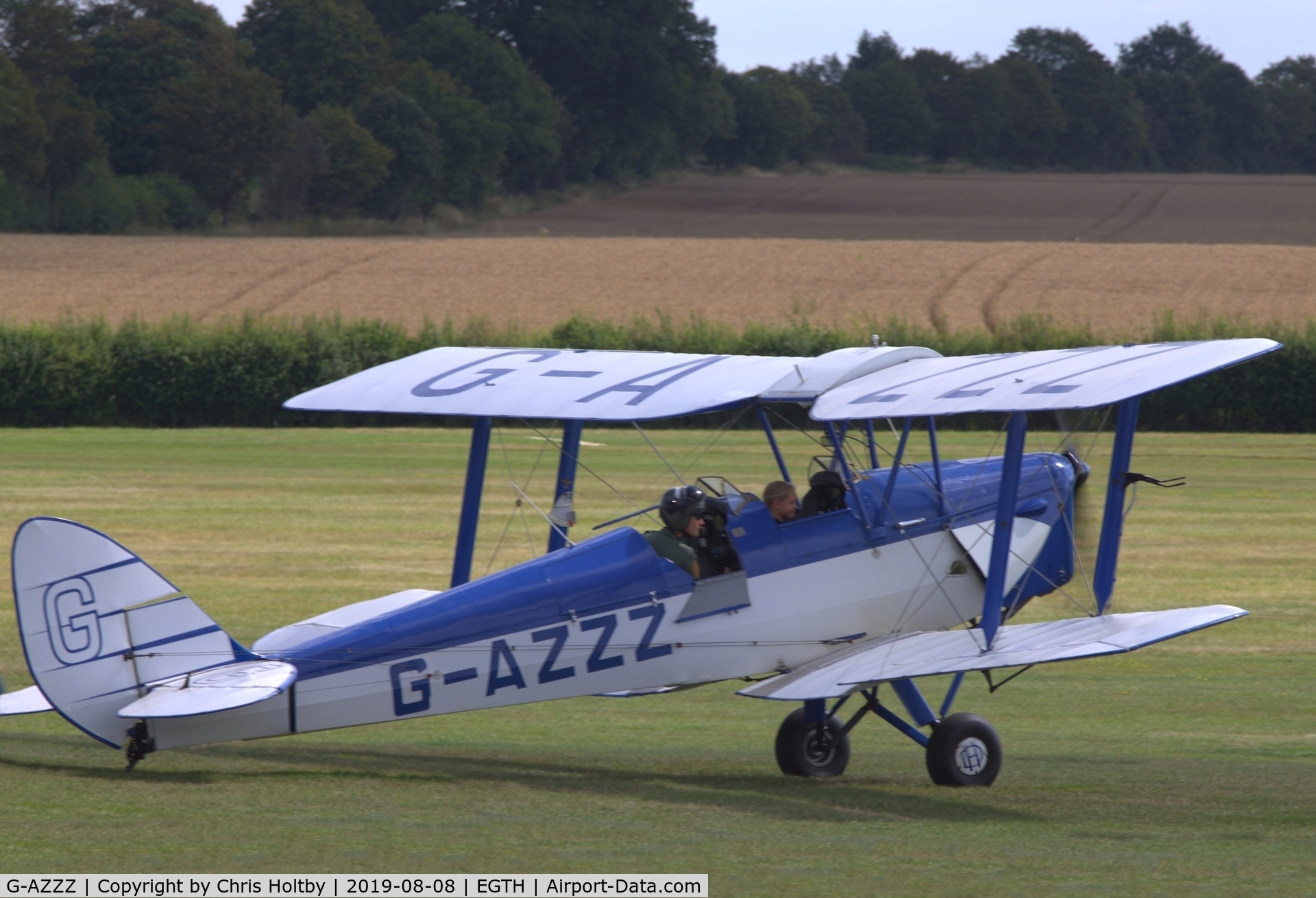 G-AZZZ, 1944 De Havilland DH-82A Tiger Moth II C/N 86311, 1944 Tiger Moth taxiing for take-off at the 'Gathering of Moths' Day 2019 at Old Warden