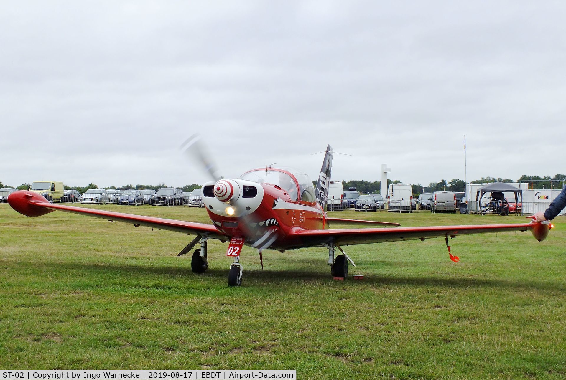 ST-02, SIAI-Marchetti SF-260M C/N 10-02, SIAI-Marchetti SF.260M of the 'Diables Rouges / Red Devils' Belgian Air Force Aerobatic Team at the 2019 Fly-in at Diest/Schaffen airfield