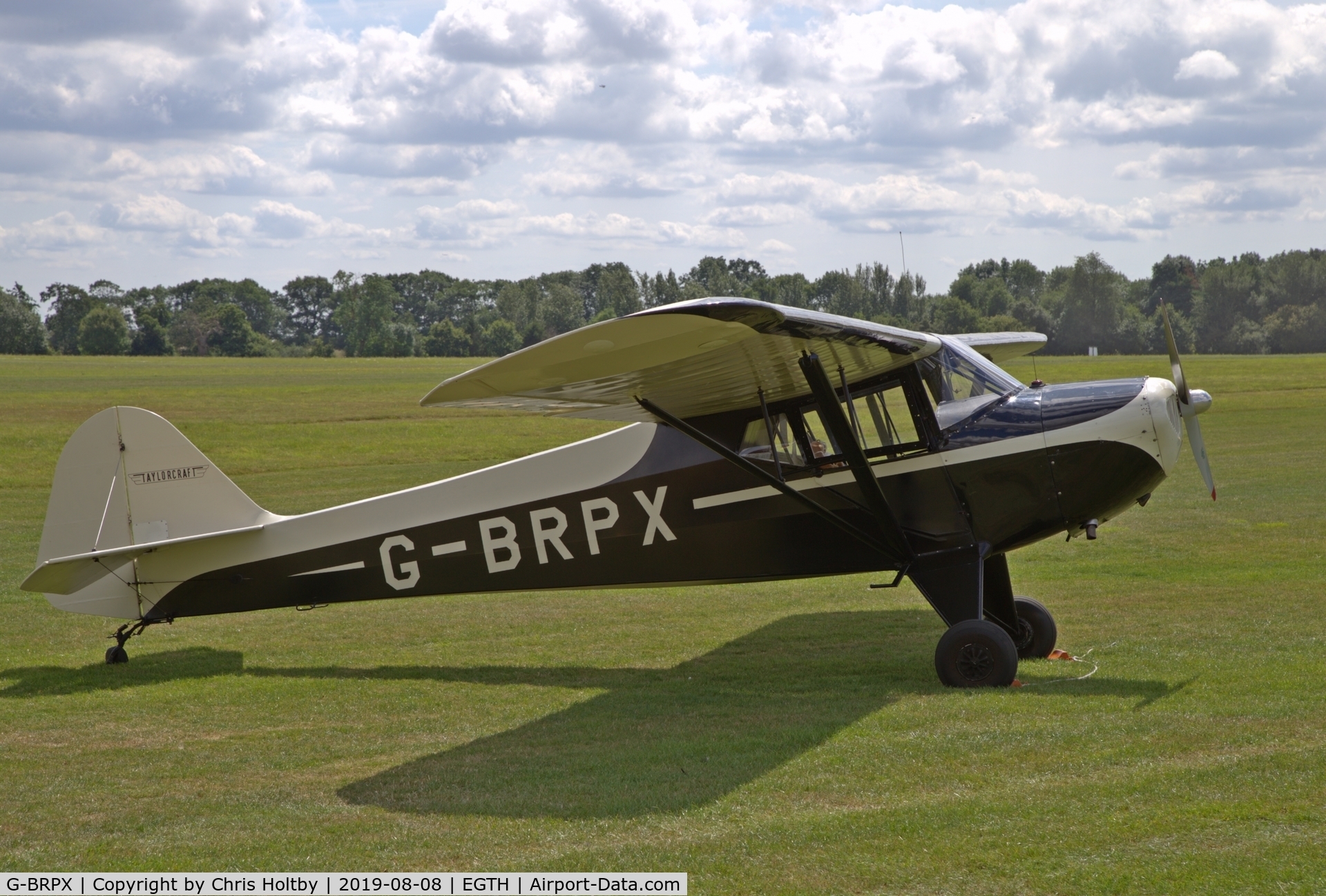 G-BRPX, 1945 Taylorcraft BC-12D Twosome C/N 6462, 1945 Taylorcraft Twosome at the Gathering of Moths Day 2019 at Old Warden