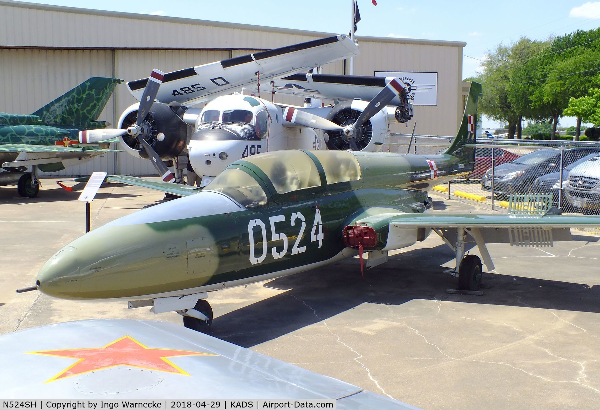 N524SH, PZL-Mielec TS-11 Iskra C/N 1H0524, PZL-Mielec TS-11 Iskra at the Cavanaugh Flight Museum, Addison TX