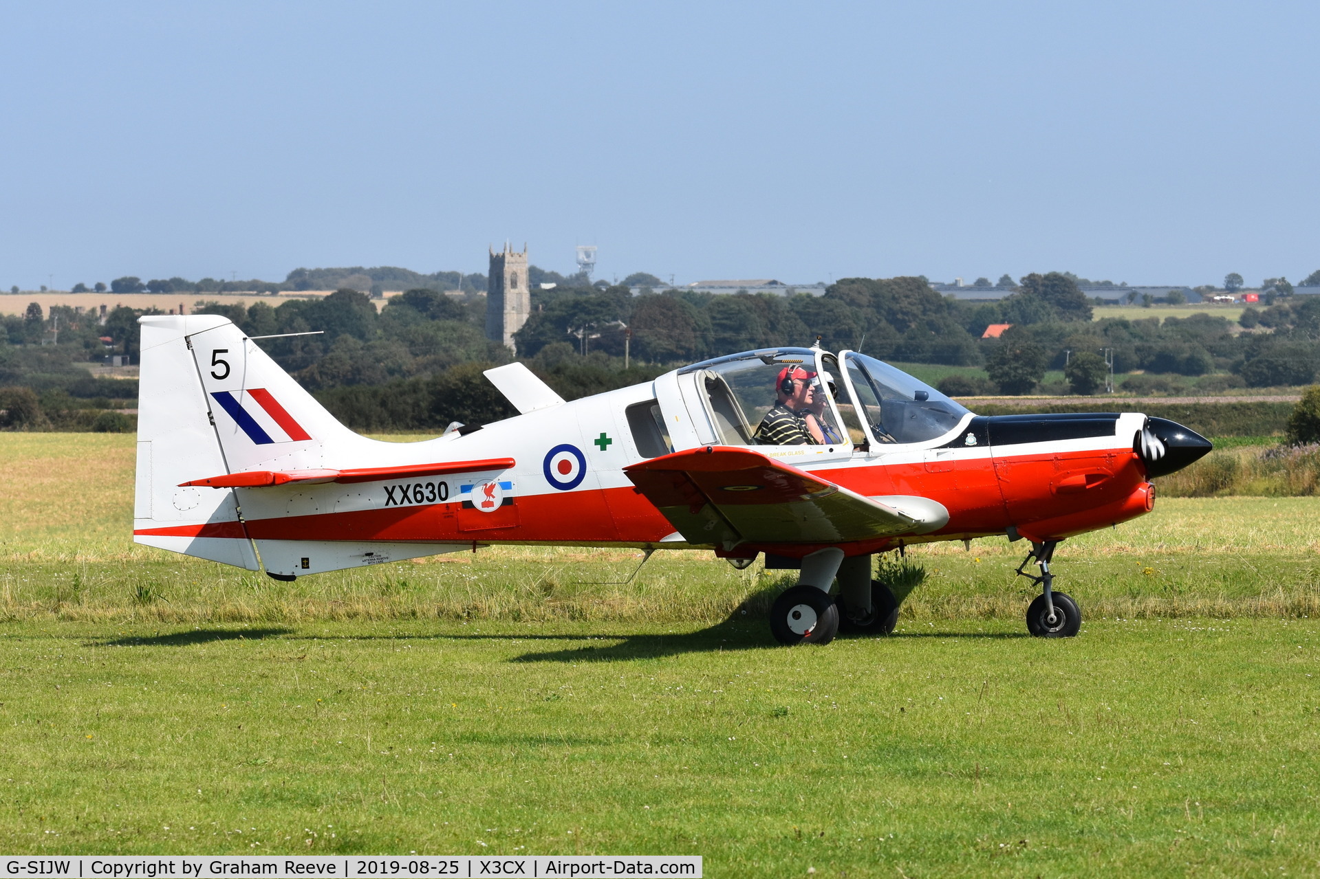 G-SIJW, 1974 Scottish Aviation Bulldog Series 120 Model 121 C/N BH120/295, Just landed at Northrepps.