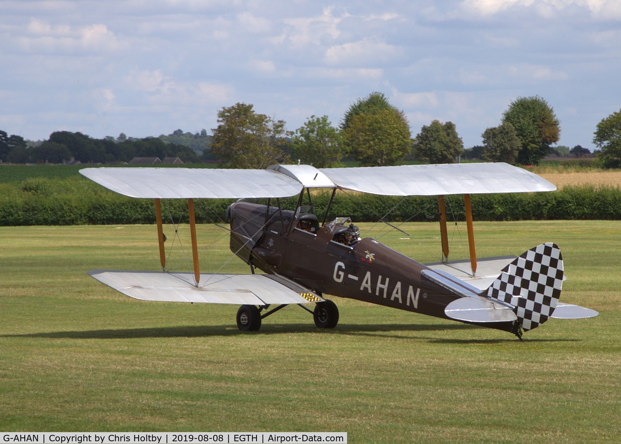 G-AHAN, 1944 De Havilland DH-82A Tiger Moth II C/N 86553, 1944 Tiger Moth parked at Old Warden for the Gathering of Moths Day 2019
