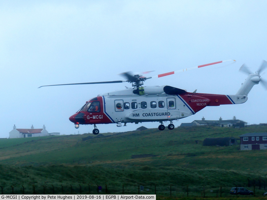 G-MCGI, 2014 Sikorsky S-92A C/N 920235, G-MCGI Coastguard S92 at Sumburgh, Shetland