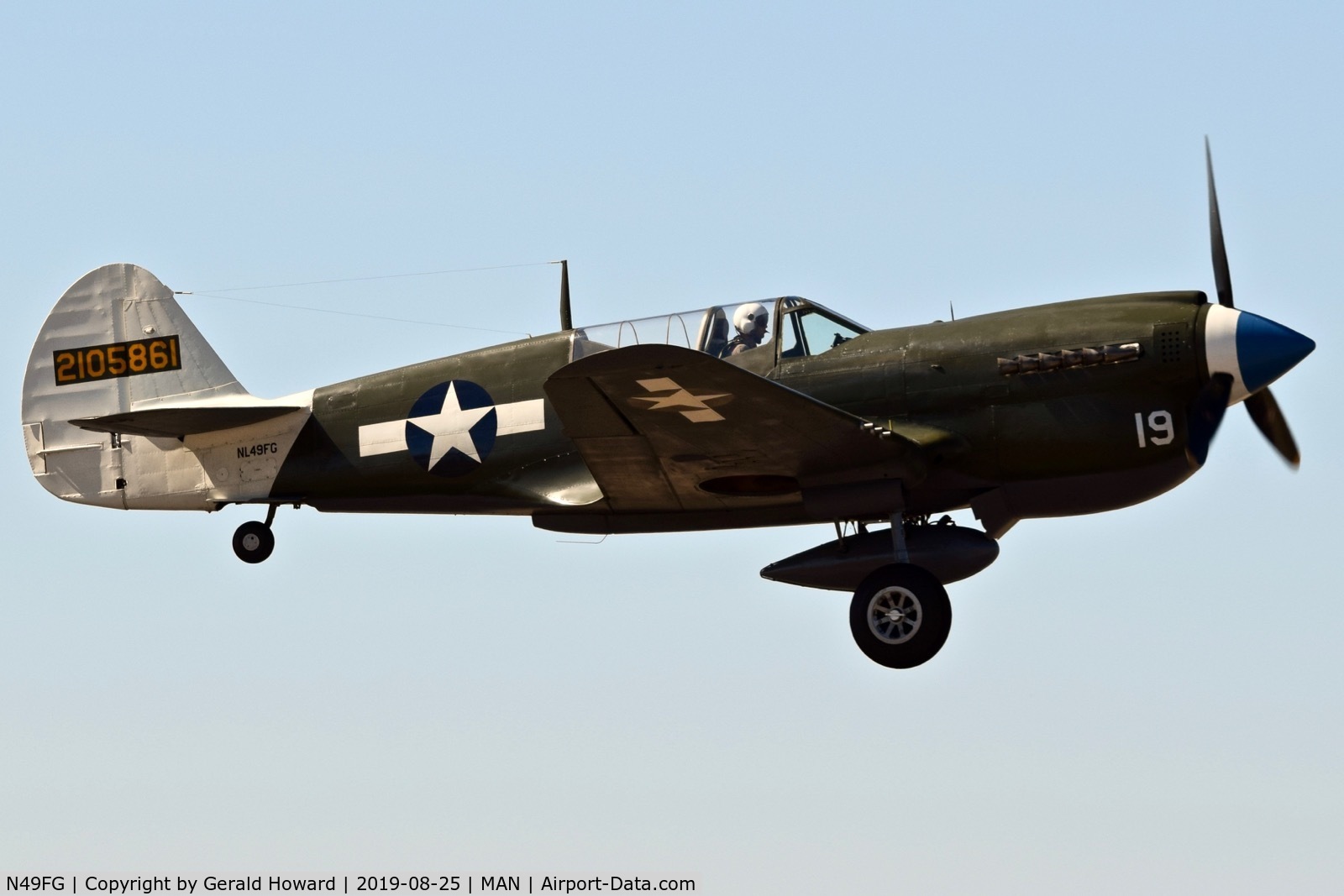 N49FG, 1943 Curtiss P-40N Warhawk C/N 29623, Take off from RWY 29.