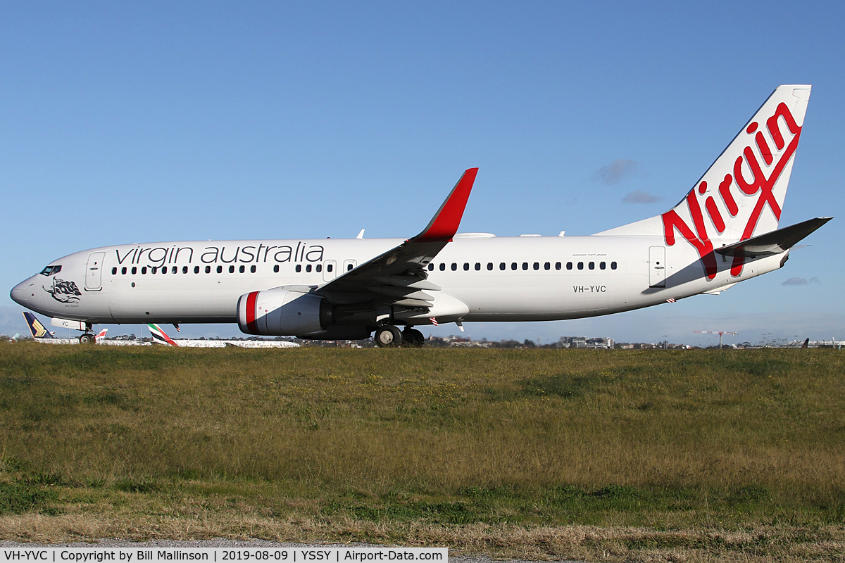 VH-YVC, 2011 Boeing 737-8FE C/N 40997, taxi to 3-4R