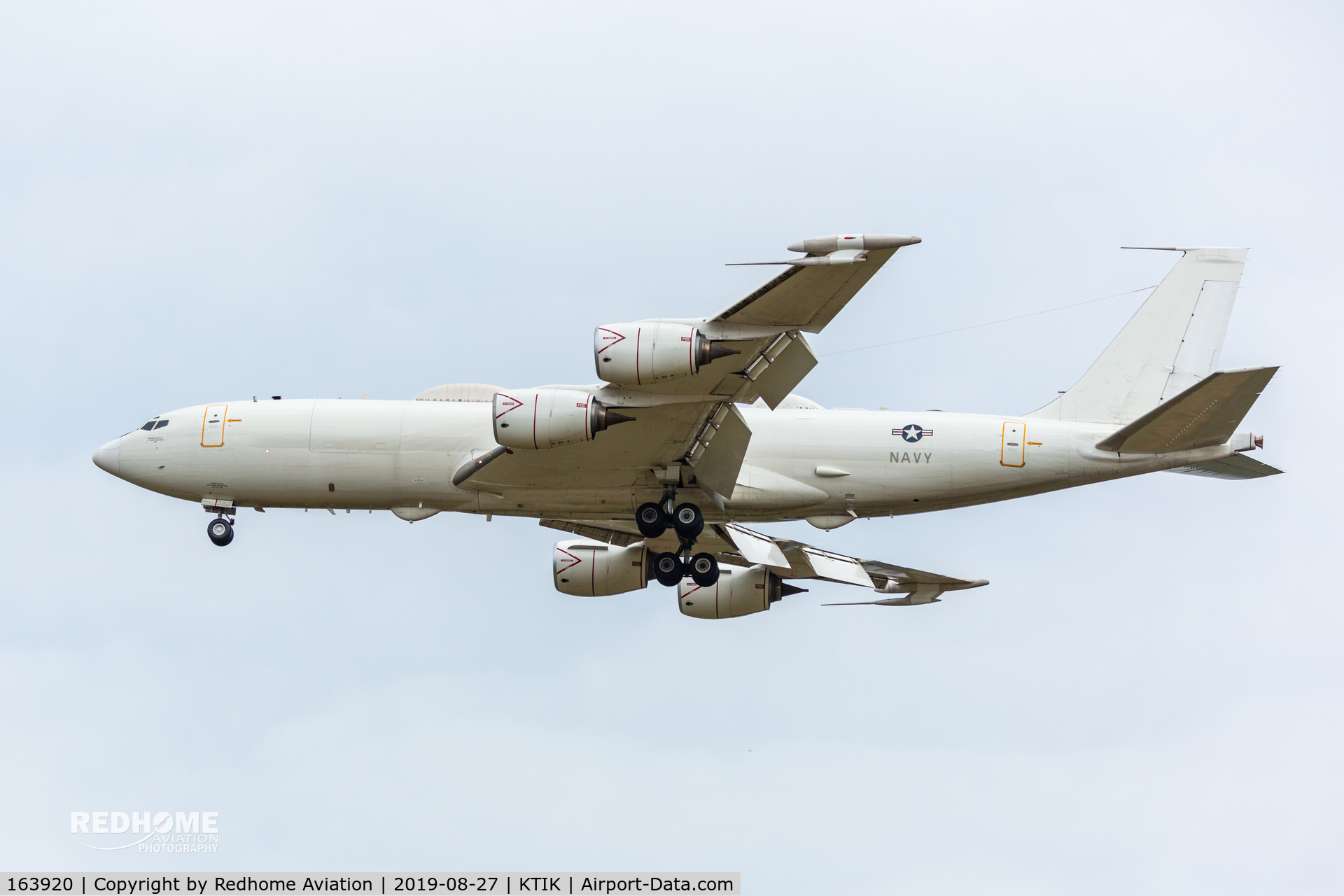 163920, 1989 Boeing E-6B Mercury C/N 23893, Landing Tinker AFB, OK