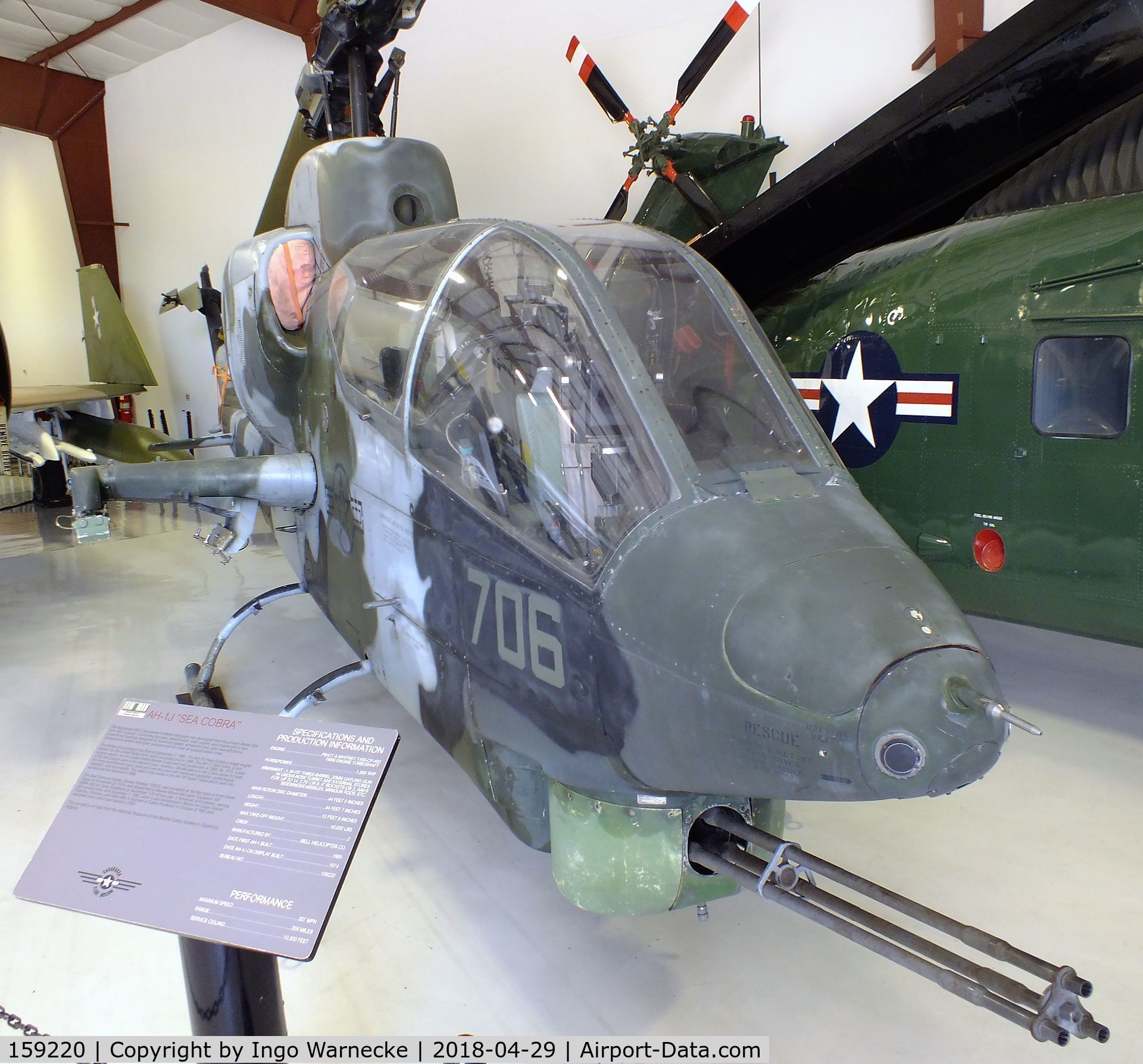 159220, Bell AH-1J Sea Cobra C/N 26060, Bell AH-1J Sea Cobra at the Cavanaugh Flight Museum, Addison TX