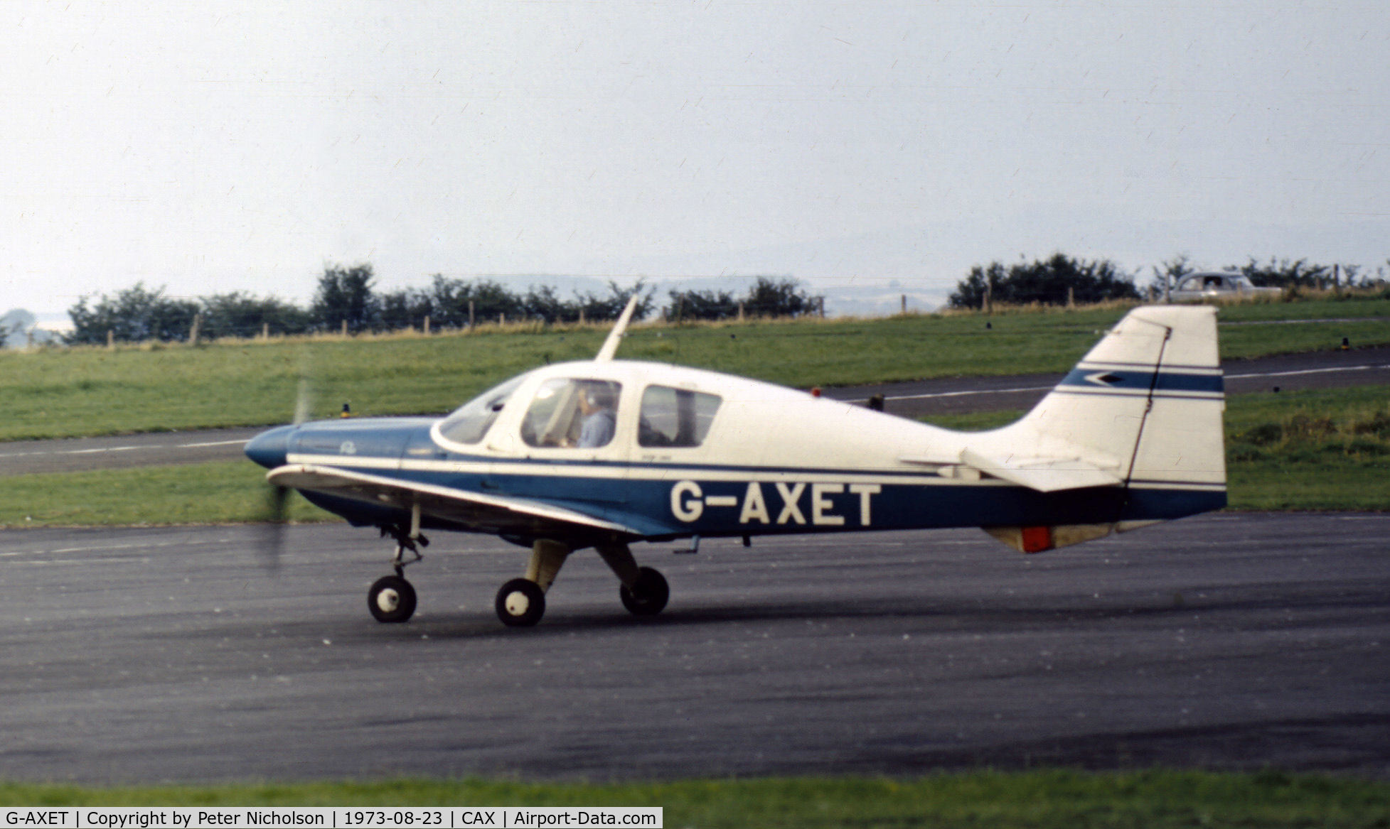 G-AXET, 1969 Beagle B-121 Pup Series 1 (Pup 100) C/N B121-057, Beagle Pup of C.S.E. Aviation operating from Carlisle in rhe Summer of 1973