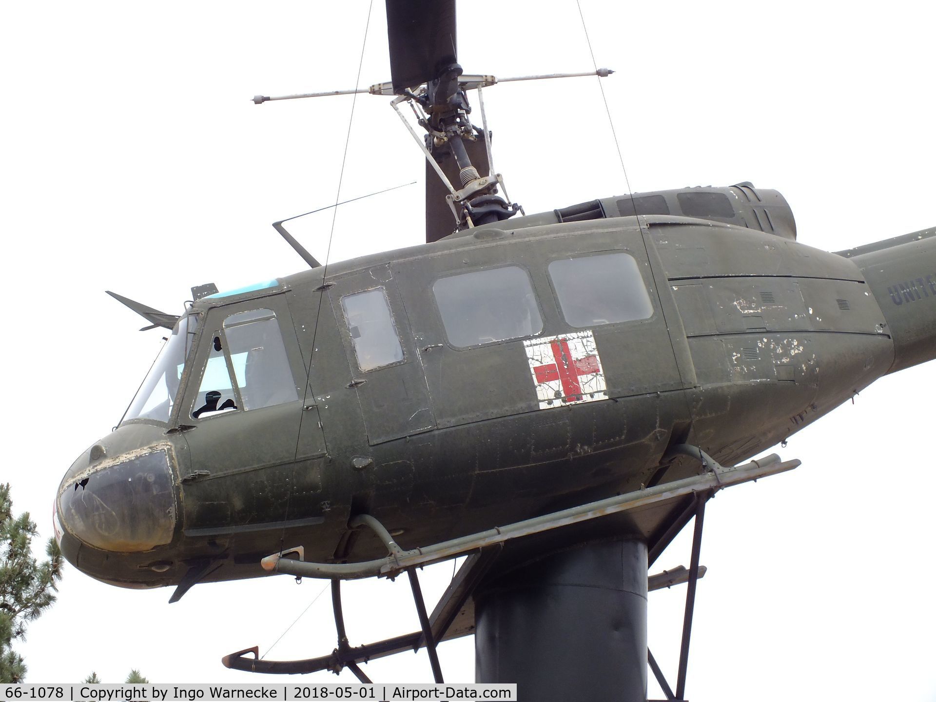 66-1078, 1966 Bell UH-1H Iroquois C/N 5561, Bell UH-1H Iroquois at the Vietnam Memorial, Big Spring TX