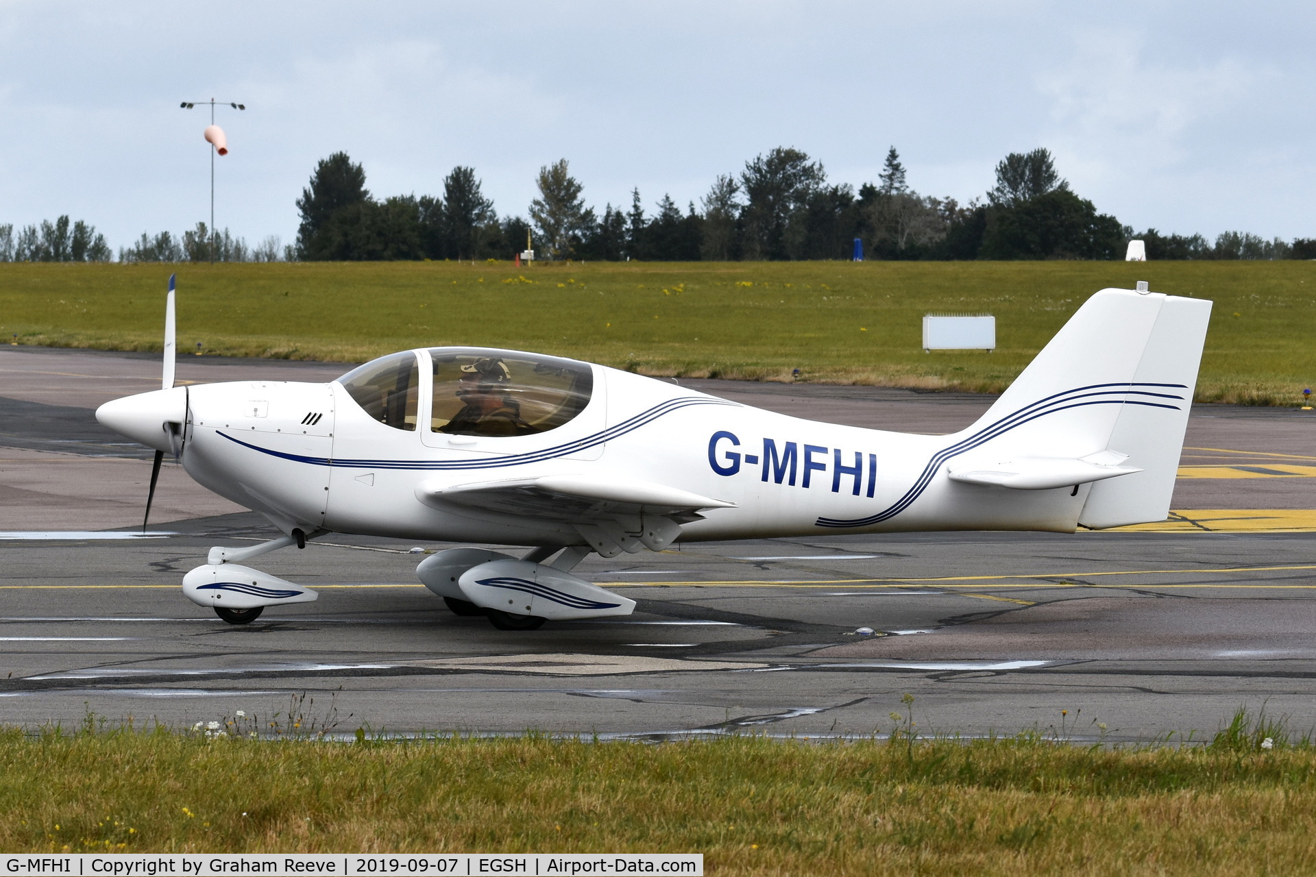G-MFHI, 1998 Europa Tri-Gear C/N PFA 247-12841, Just landed at Norwich.
