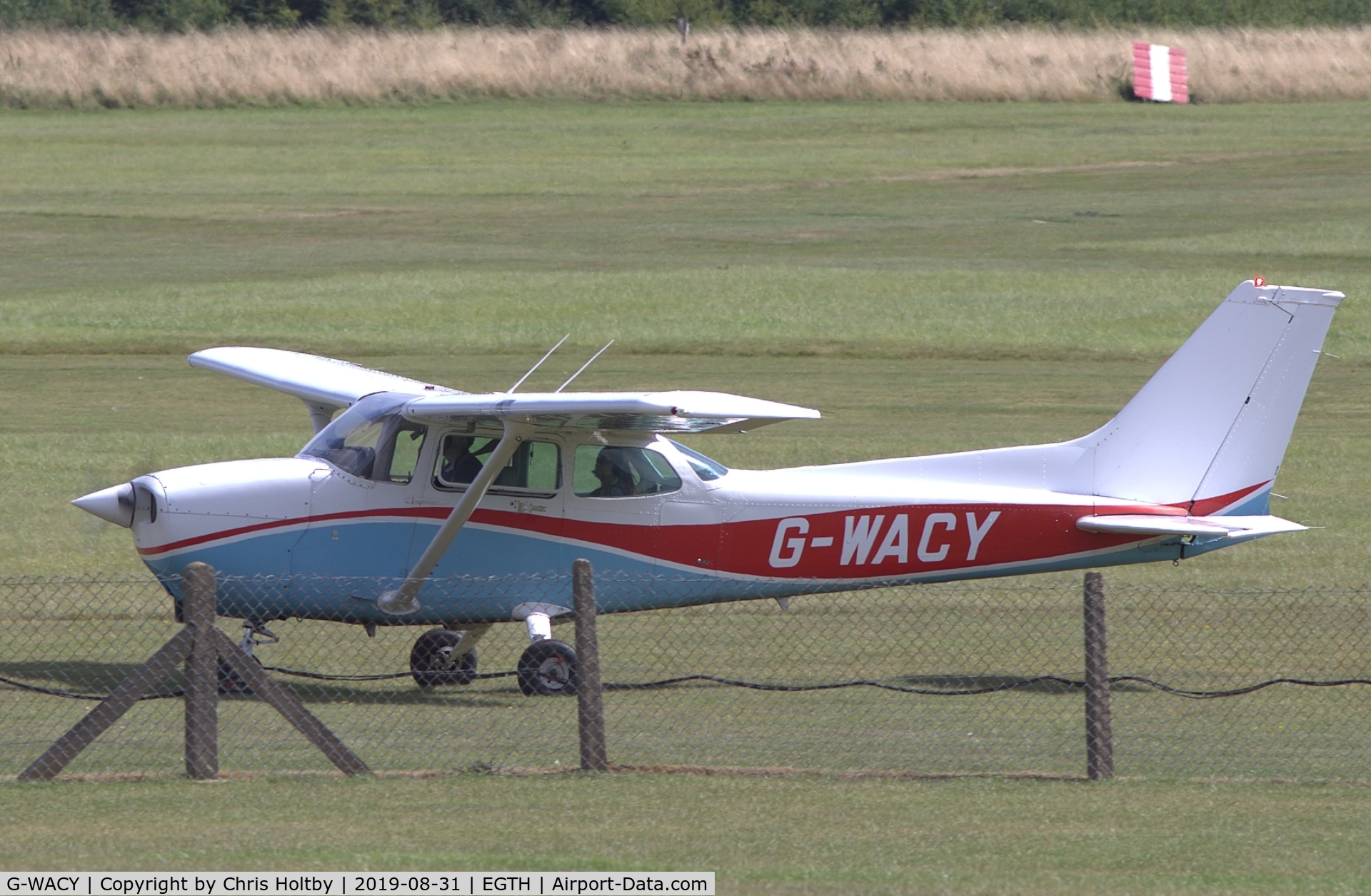 G-WACY, 1984 Reims F172P Skyhawk C/N 2217, Just arrived at Old Warden