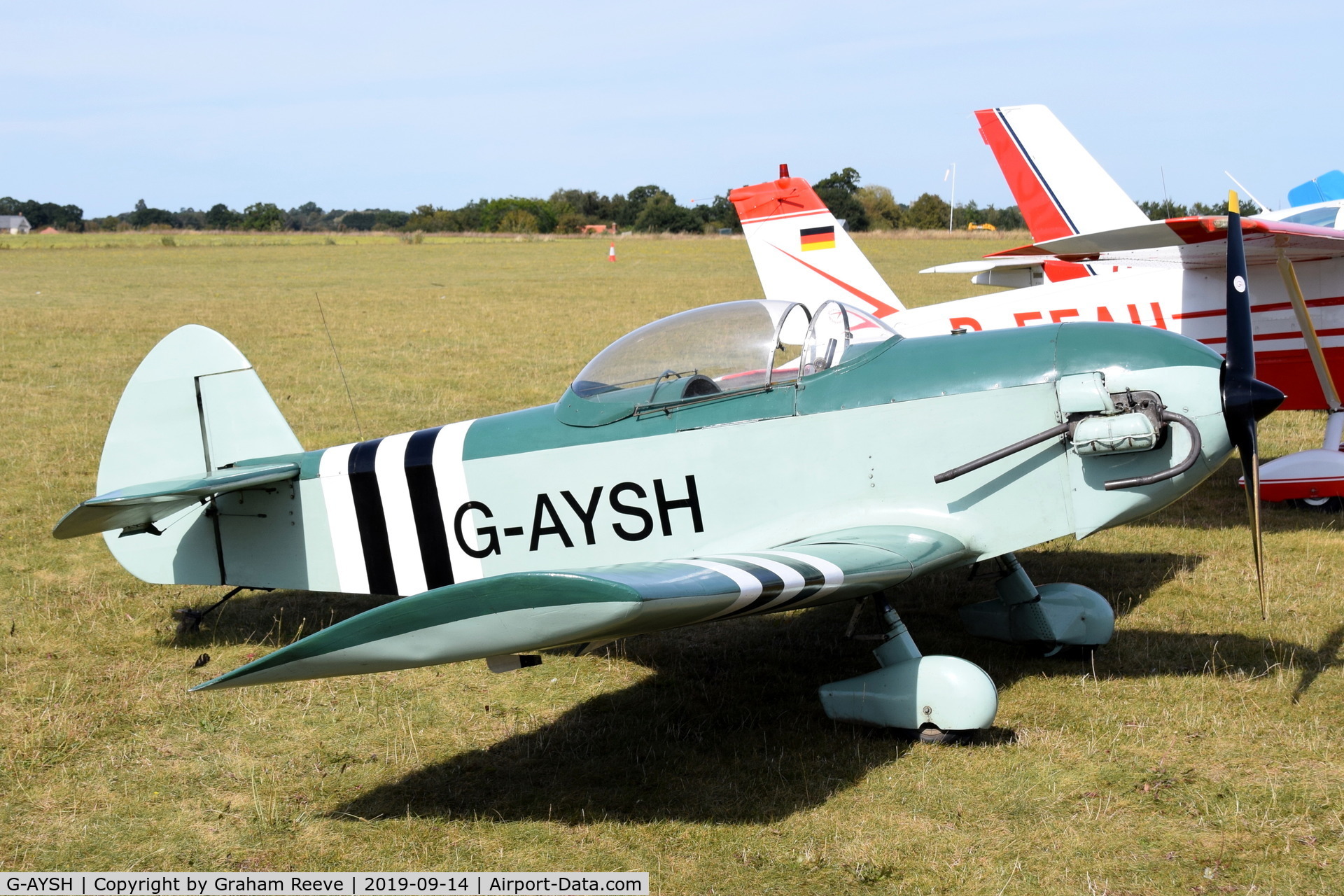 G-AYSH, 1973 Taylor Monoplane C/N PFA 1413, Parked at, Bury St Edmunds, Rougham Airfield, UK.