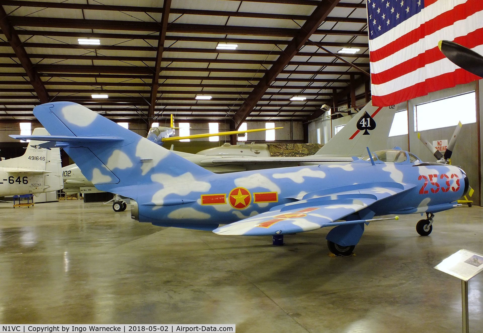 N1VC, 1956 Shenyang F4 C/N 2705, Shenyang J-5 (chinese version of MiG-17F FRESCO-C)  at the Midland Army Air Field Museum, Midland TX