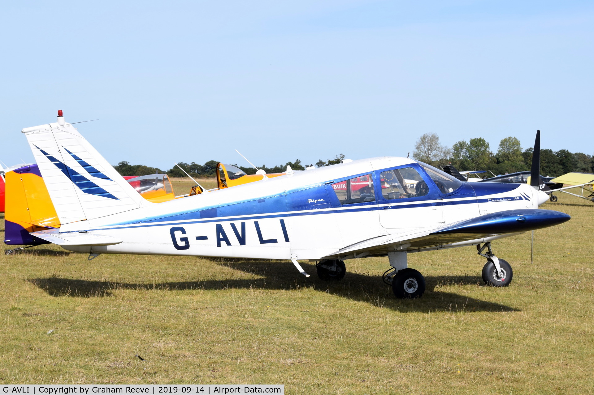 G-AVLI, 1967 Piper PA-28-140 Cherokee C/N 28-23388, Parked at, Bury St Edmunds, Rougham Airfield, UK.
