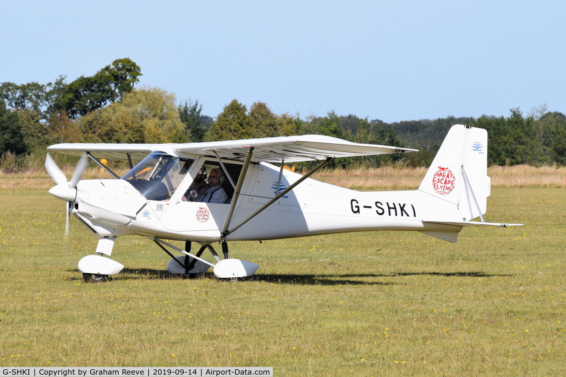 G-SHKI, 2013 Comco Ikarus C42 FB80 C/N 1311-7292, Just landed at, Bury St Edmunds, Rougham Airfield, UK.