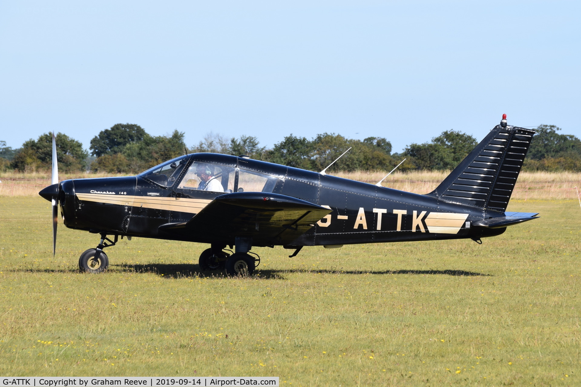 G-ATTK, 1966 Piper PA-28-140 Cherokee C/N 28-21959, Just landed at, Bury St Edmunds, Rougham Airfield, UK.