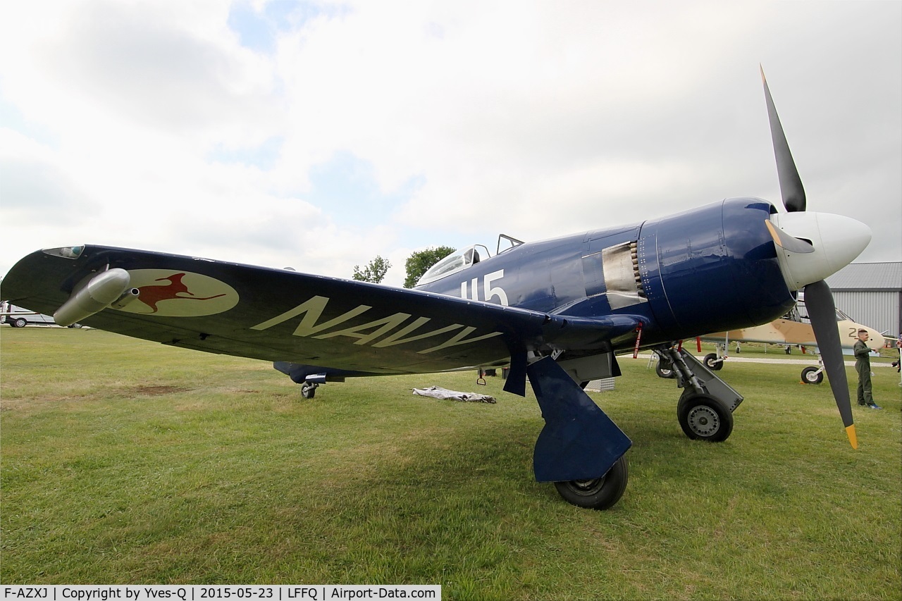 F-AZXJ, 1949 Hawker Sea Fury FB.11 C/N 37733, Hawker Sea Fury FB.11, Static display, La Ferté-Alais airfield (LFFQ) Airshow 2015