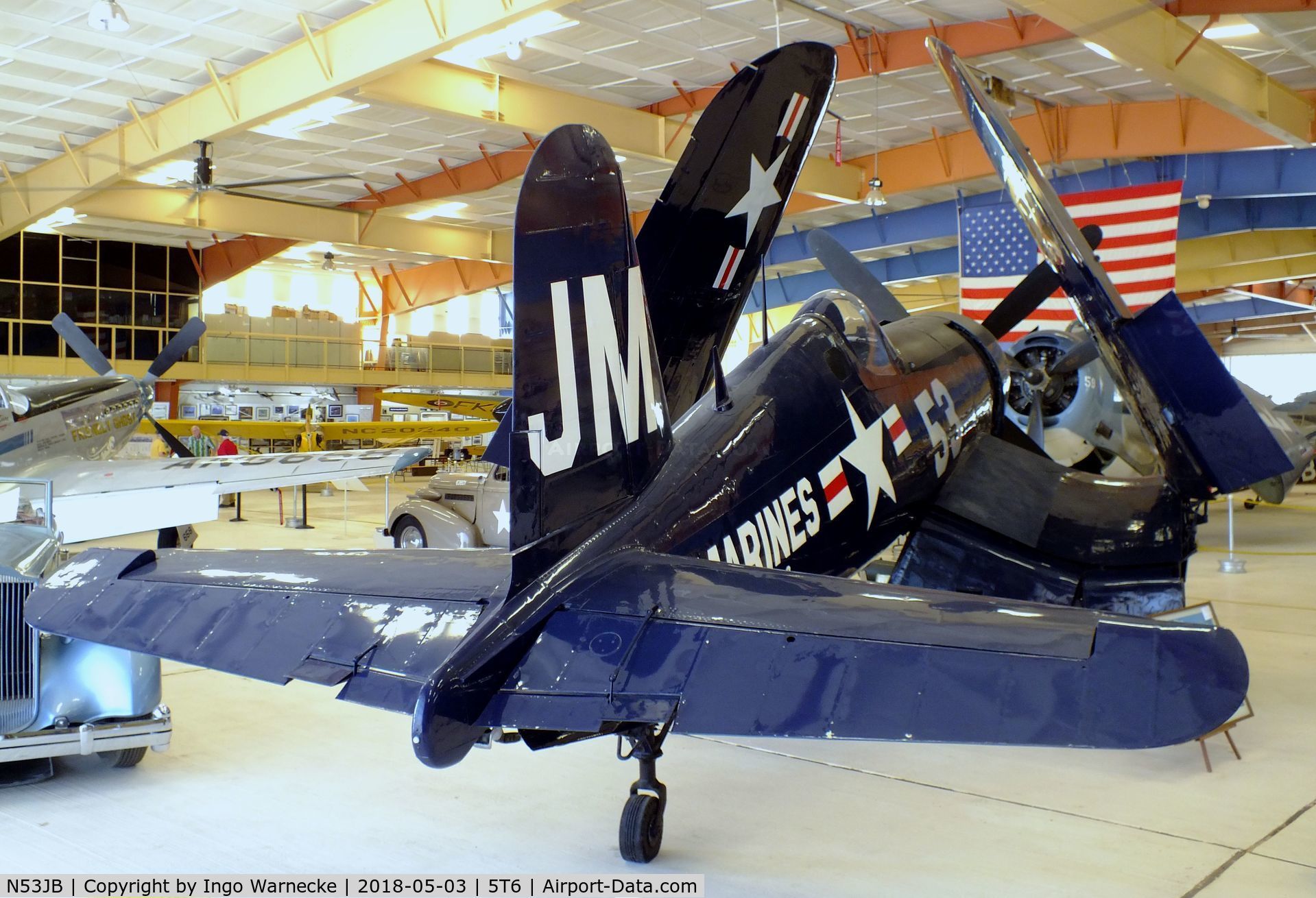 N53JB, 1942 Vought F4U-4 Corsair C/N 8423, Vought F4U-4 Corsair at the War Eagles Air Museum, Santa Teresa NM