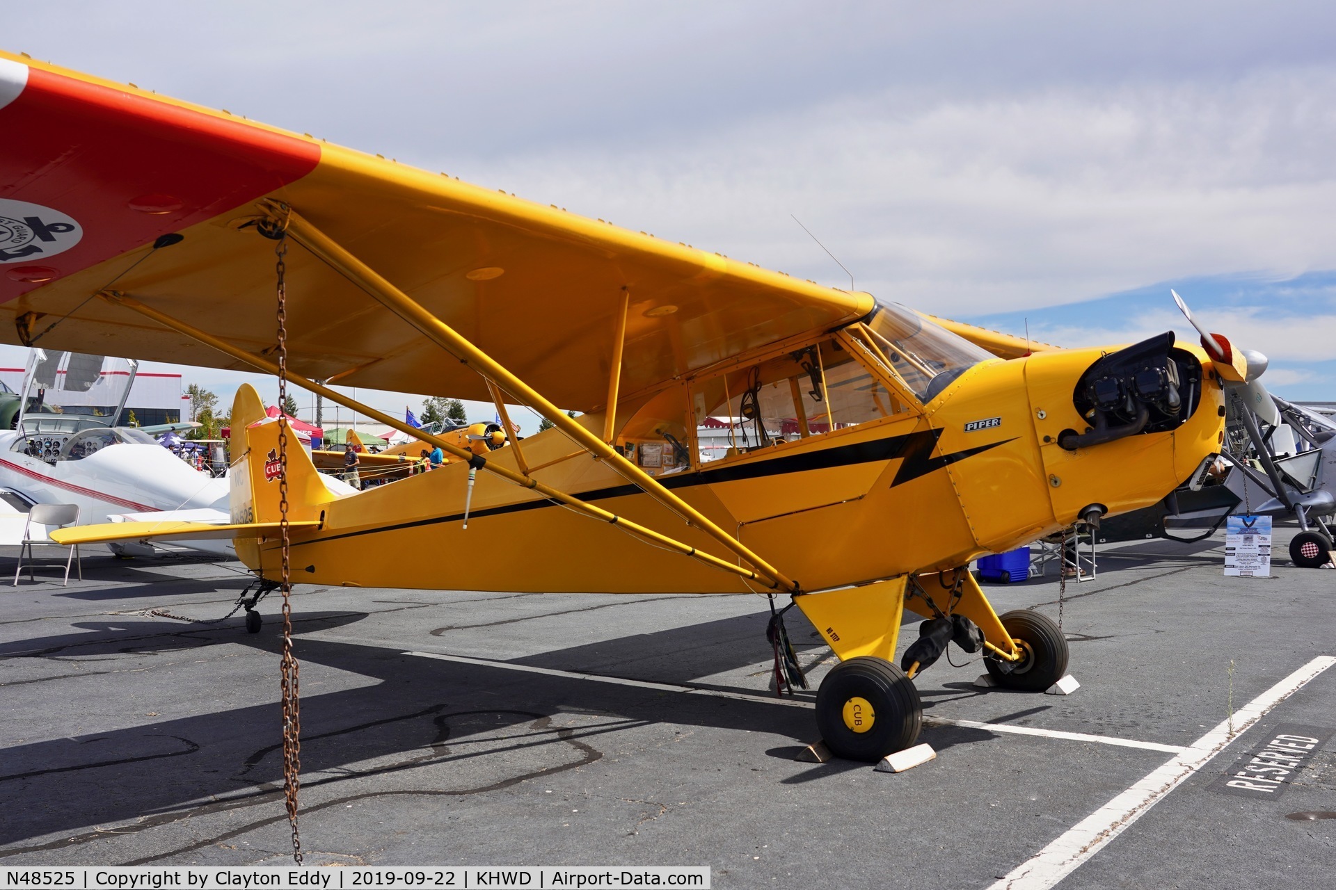 N48525, 1942 Piper J3C-65 Cub Cub C/N 9441, Hayward Airport Open House California 2019.