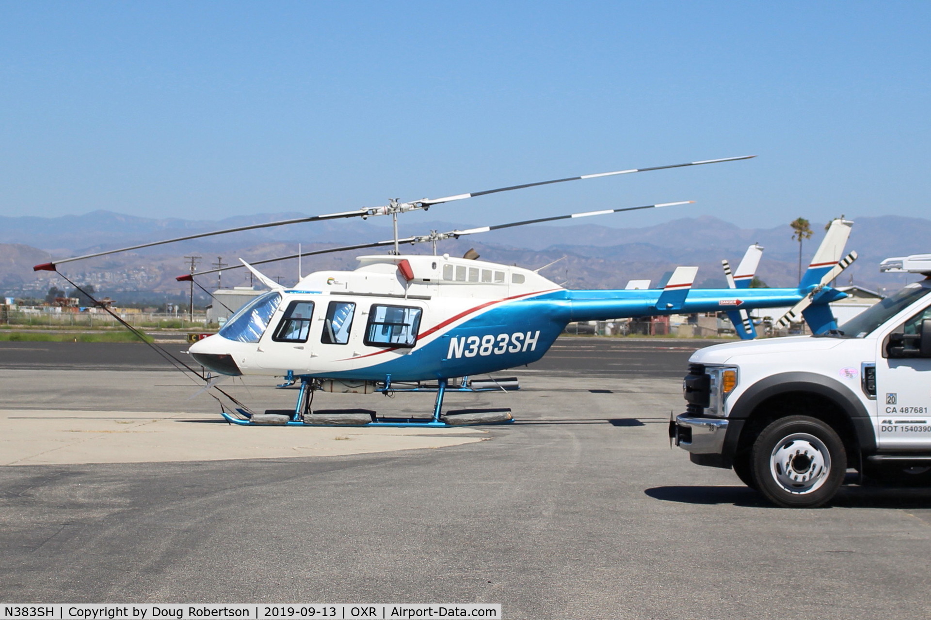N383SH, 1983 Bell 206L-3 LongRanger III C/N 51073, 1983 BELL 206L-3 LongRanger III, one Allison 250 C30-P 650 SHp Turbo-Shaft, of ASPEN HELICOPTERS. NOTE-There is a second helicopter beyond it, accounting for the extra rotor blades and tails.