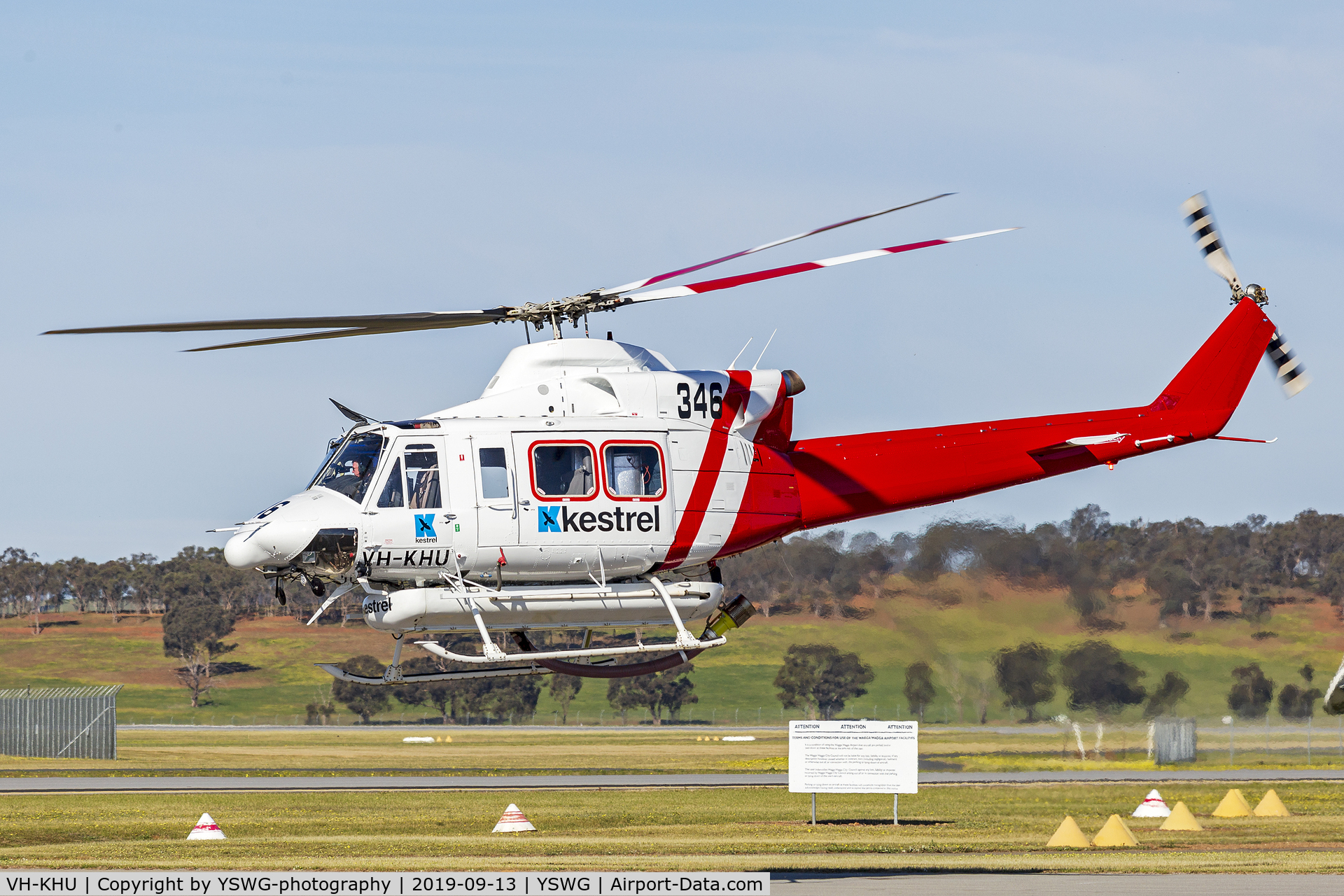 VH-KHU, 1992 Bell 412 C/N 36054, Kestrel Aviation (VH-KHU) Bell 412HP at Wagga Wagga Airport