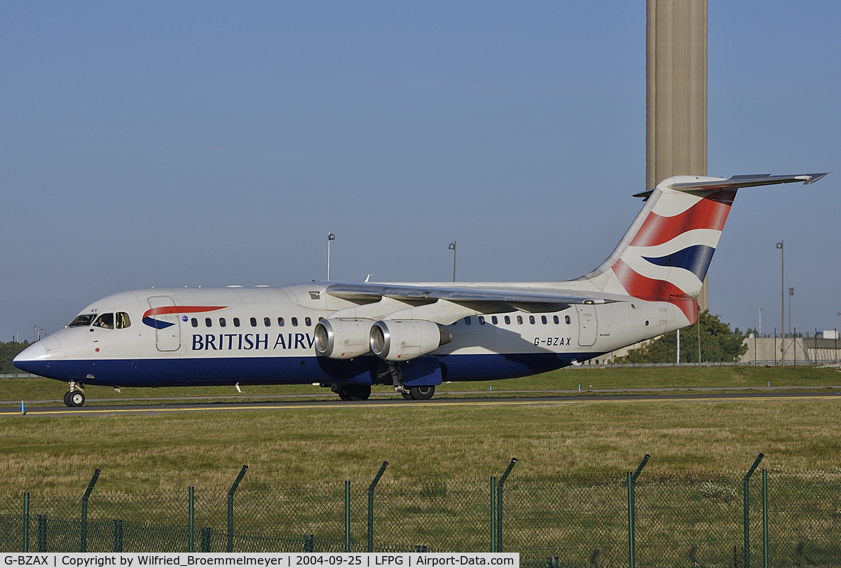 G-BZAX, 1999 British Aerospace Avro 146-RJ100 C/N E3356, British Airways