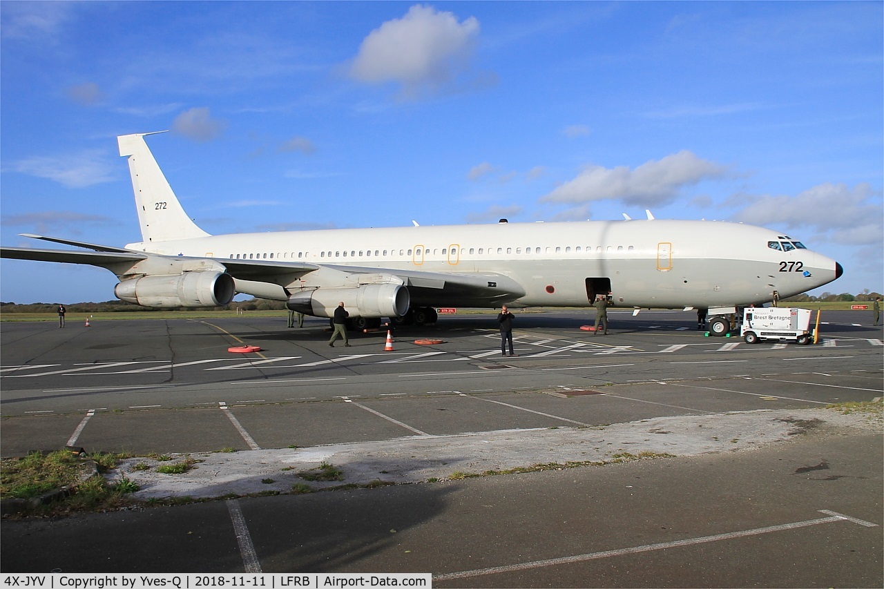 272, 1975 Boeing 707-3L6C C/N 21096, Israeli Air Force Boeing 707-3L6C, Parked, Brest-Bretagne Airport (LFRB-BES)
