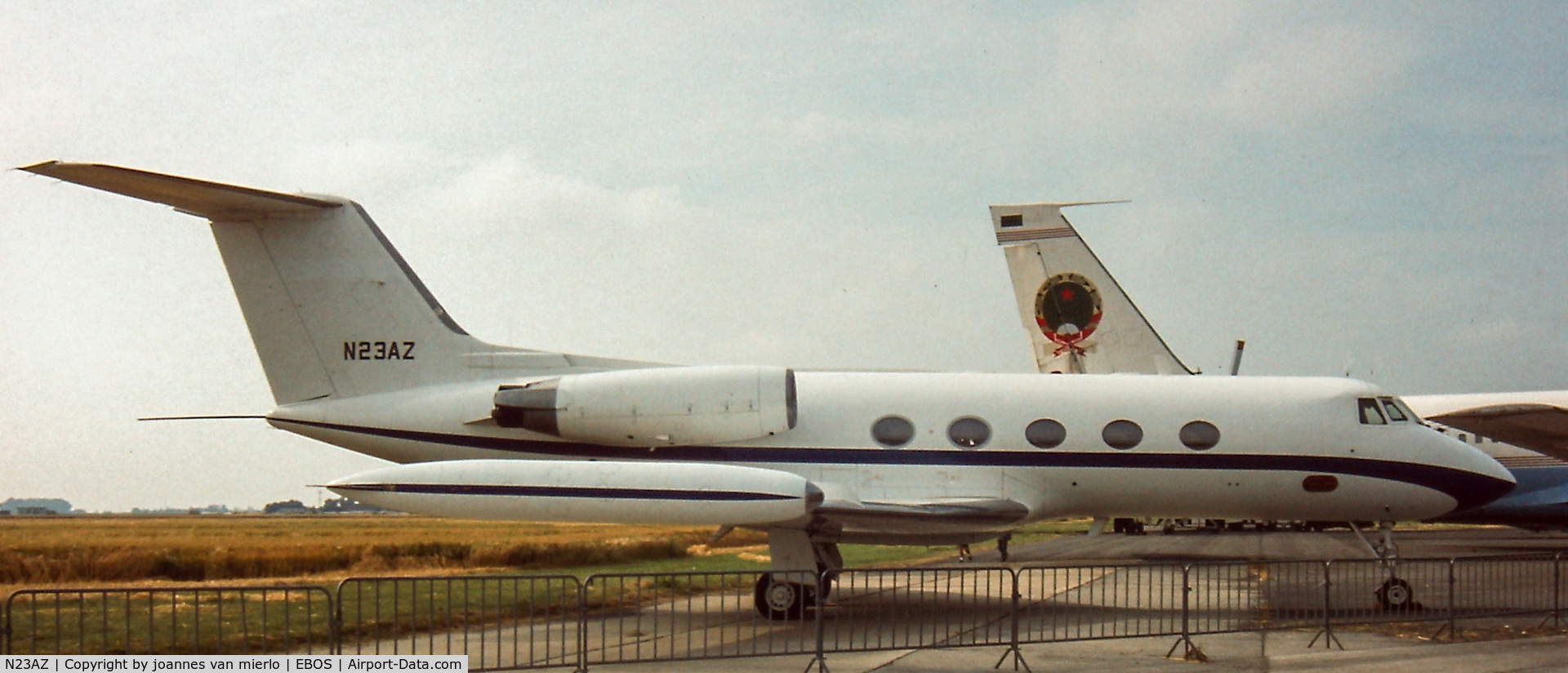 N23AZ, 1976 Grumman G-1159 Gulfstream II C/N 183, Static during Ostend Air show