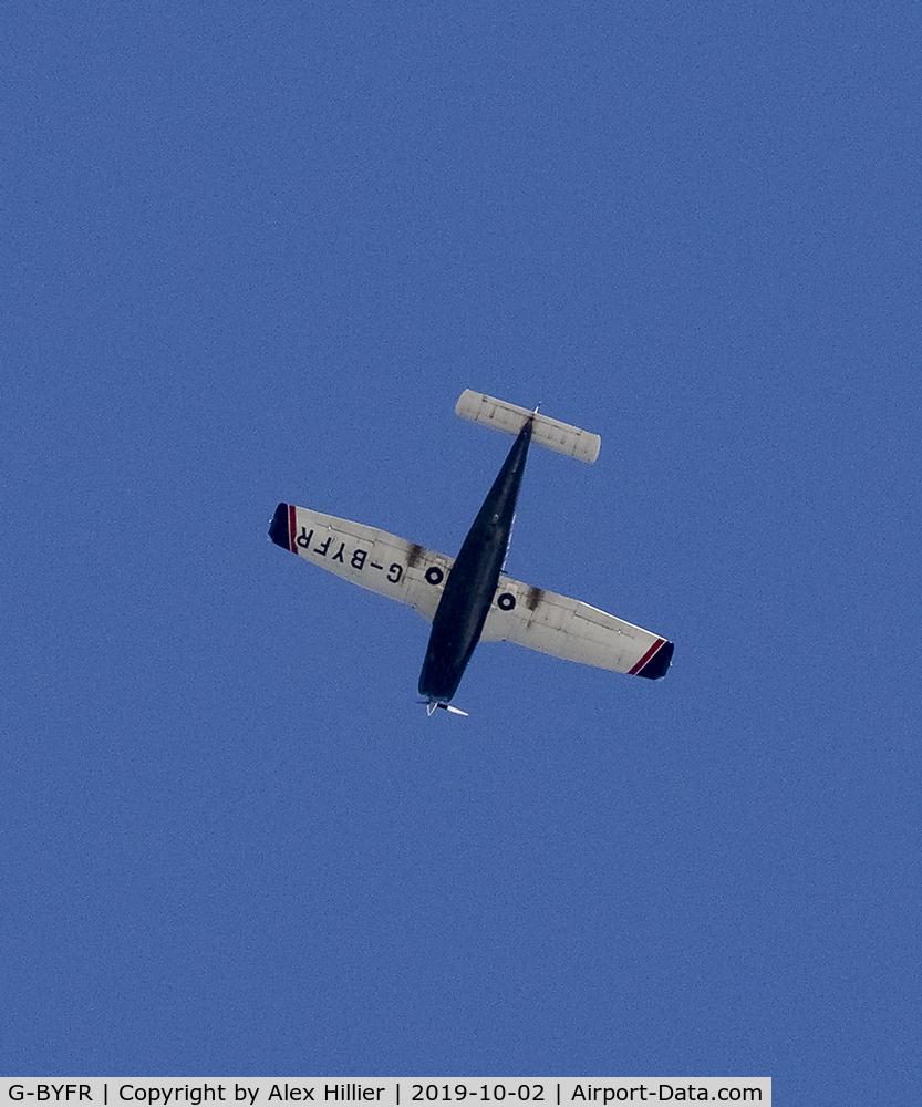 G-BYFR, 1999 Piper PA-32R-301 Saratoga SP C/N 3246133, Observed flying over WWT Caerlaverock reserve on 2nd October 2019