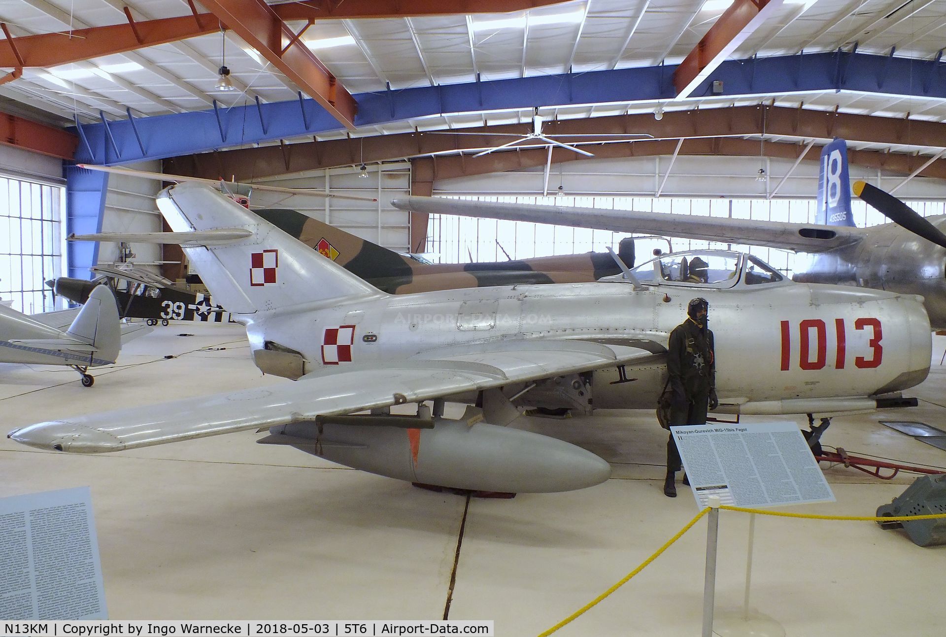 N13KM, PZL-Mielec Lim-2 (MiG-15bis) C/N 1B01013, PZL-Mielec Lim-2 (MiG-15bis) FAGOT at the War Eagles Air Museum, Santa Teresa NM